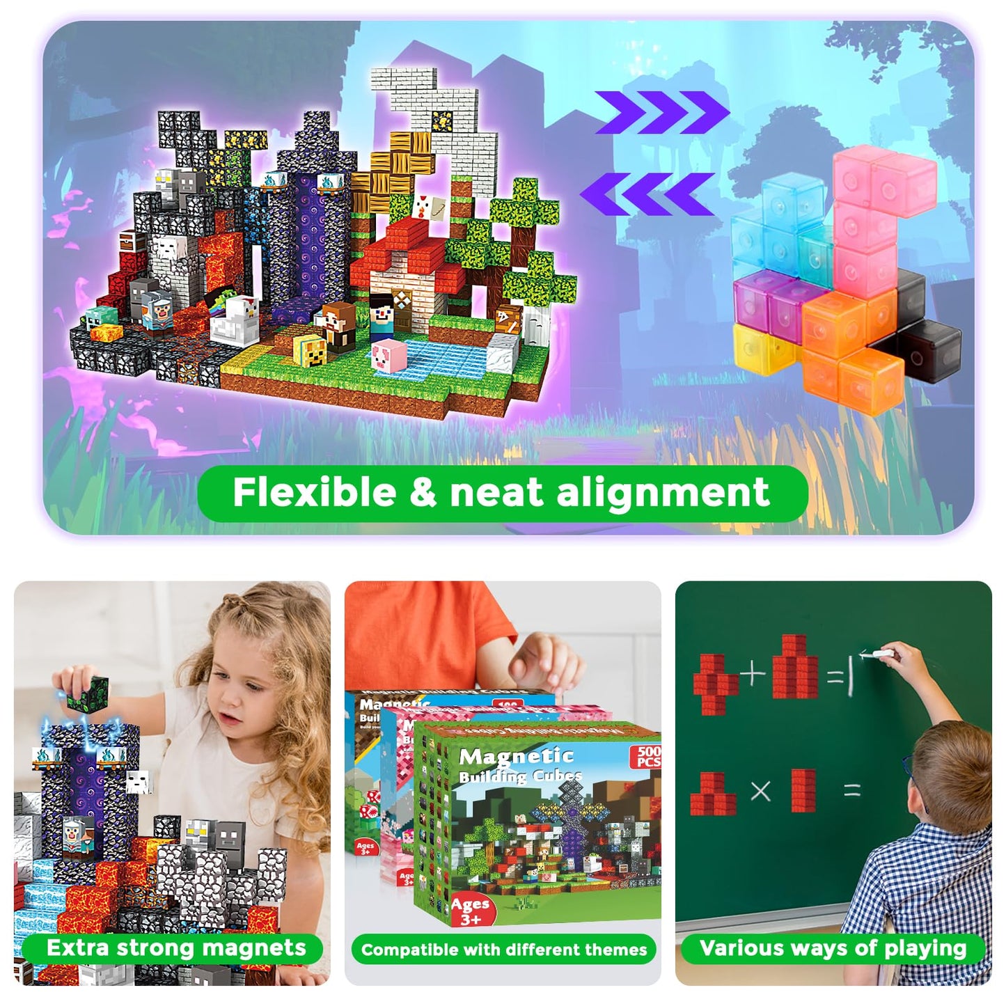 Magnetopia Magnetic Blocks - 500 PCS | Creative Building Set for Kids 3-8
