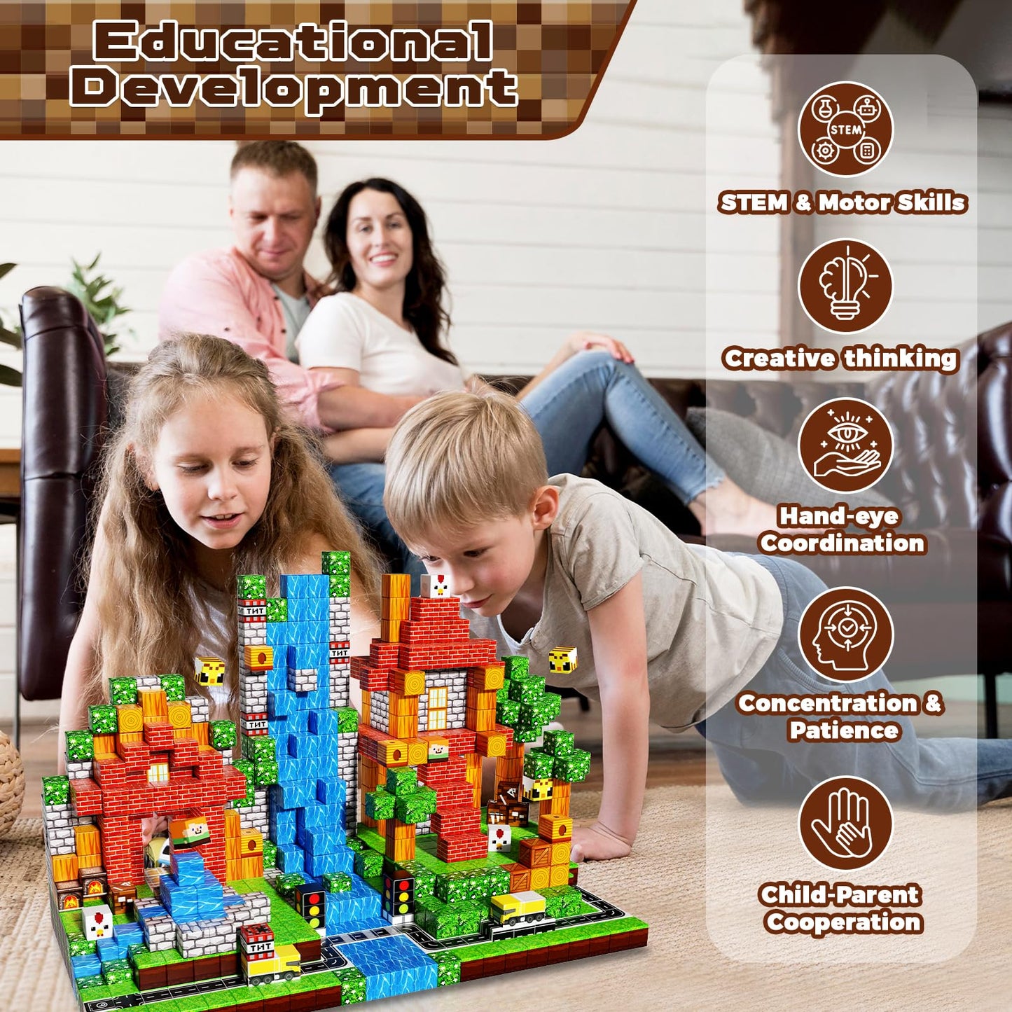 Magneverse 150 PCS Magnetic Blocks – STEM Building Toys for Kids 4-8