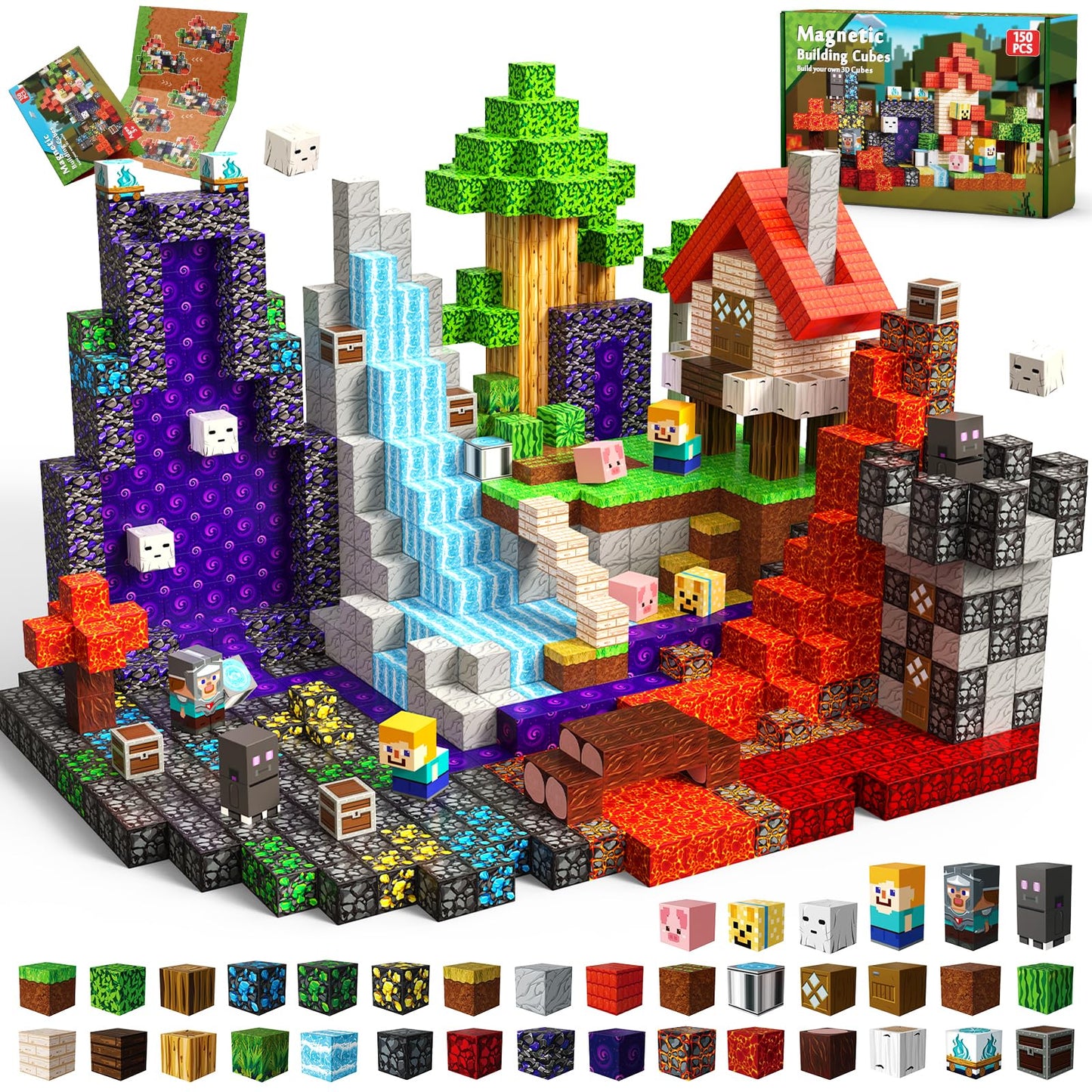 Magneverse 150 PCS Magnetic Blocks – Creative STEM Building Kit for Kids