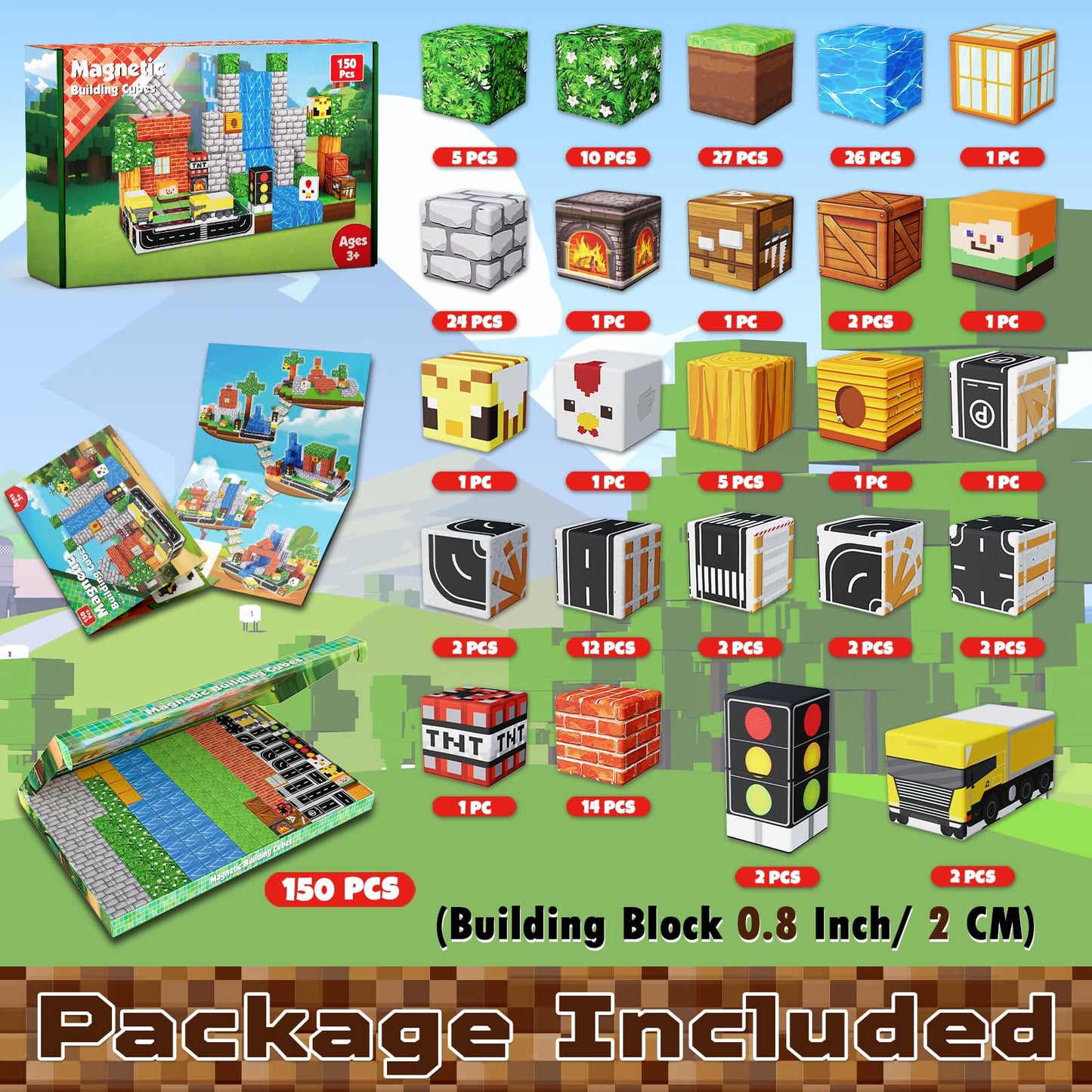 Magneverse 150 PCS Magnetic Blocks – STEM Building Toys for Kids 4-8