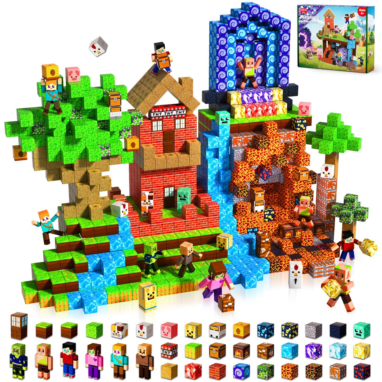 Magneverse 210 Pcs Magnetic Blocks – STEM Building Toys for Kids 4-8