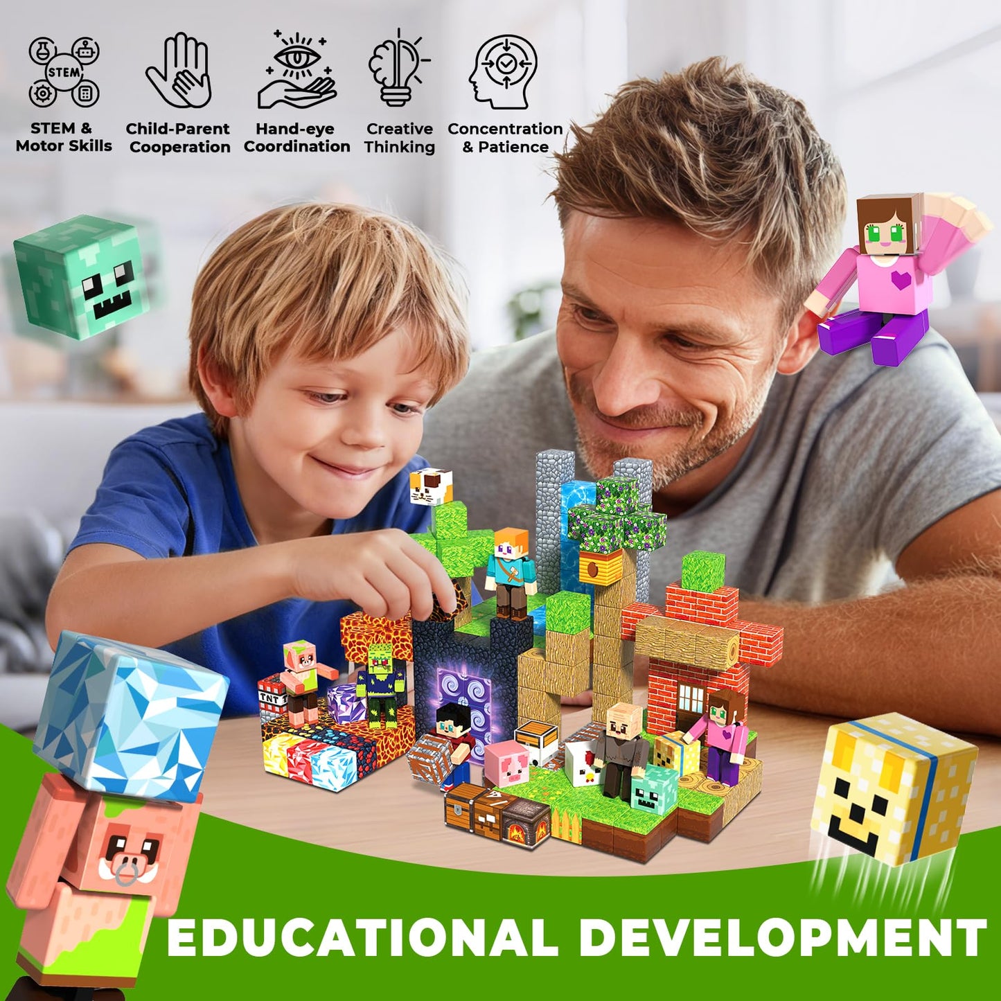 Magneverse 210 Pcs Magnetic Blocks – STEM Building Toys for Kids 4-8
