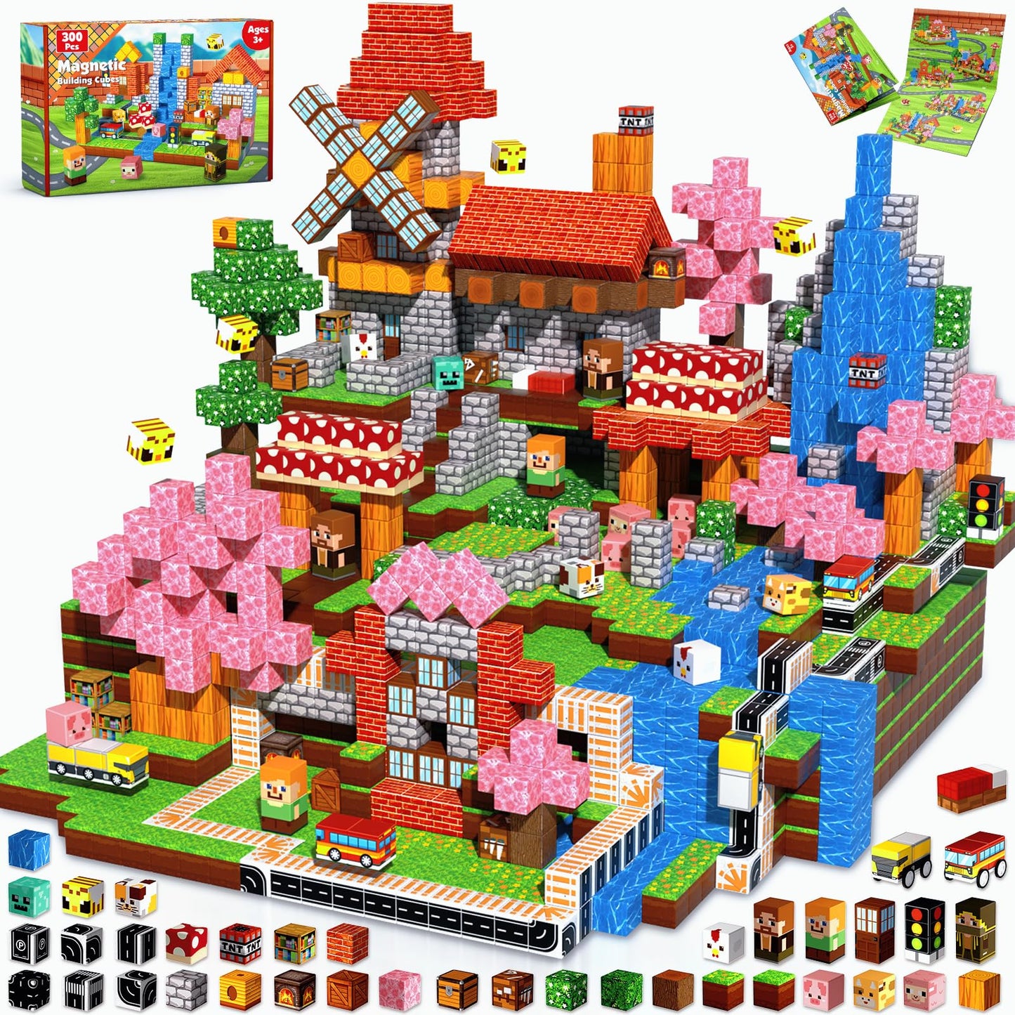 Magneverse 300-Piece Magnetic Blocks – Creative STEM Building Toy for Kids 3-12