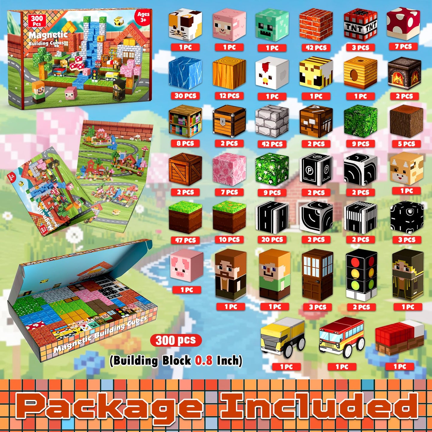 Magneverse 300-Piece Magnetic Blocks – Creative STEM Building Toy for Kids 3-12