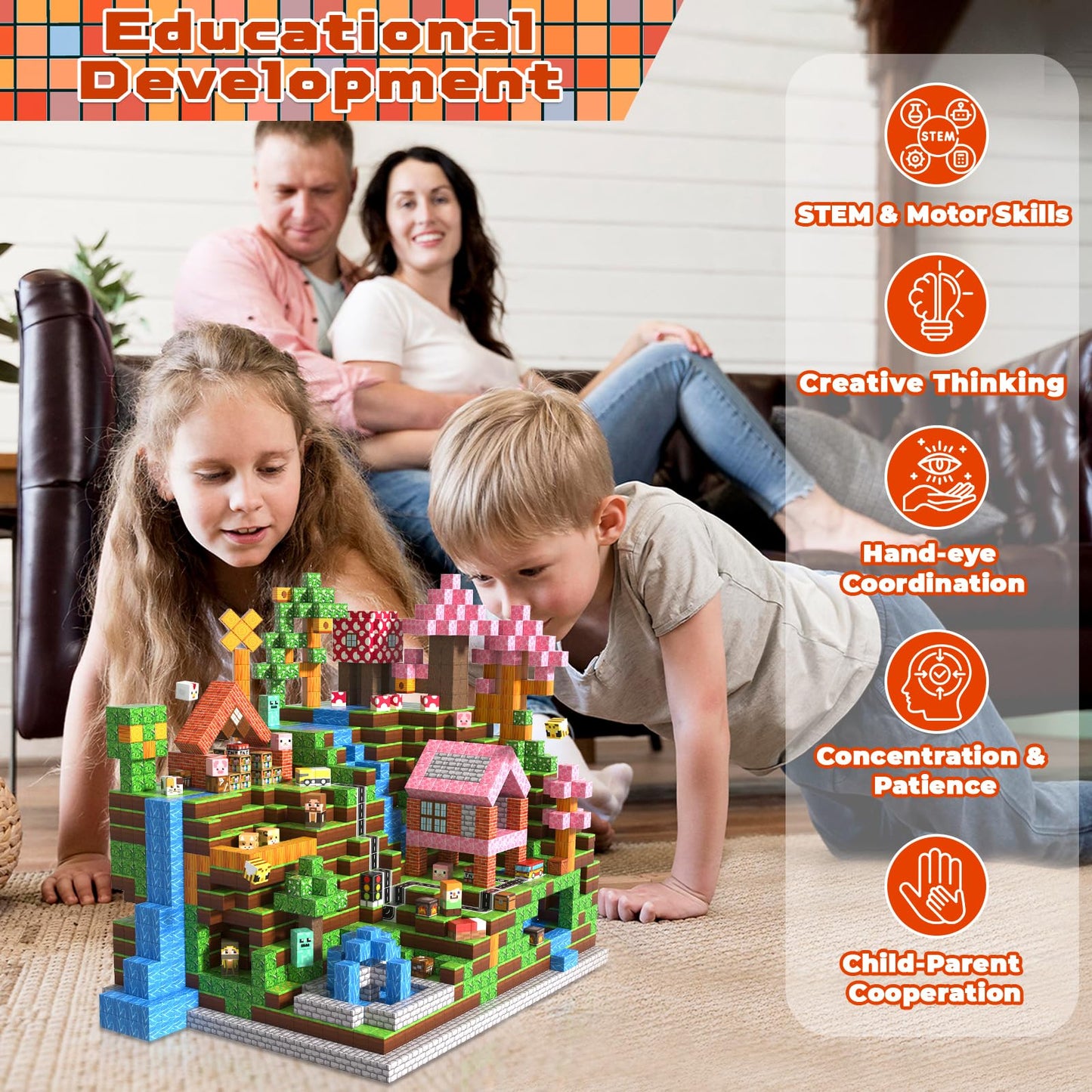 Magneverse 300-Piece Magnetic Blocks – Creative STEM Building Toy for Kids 3-12