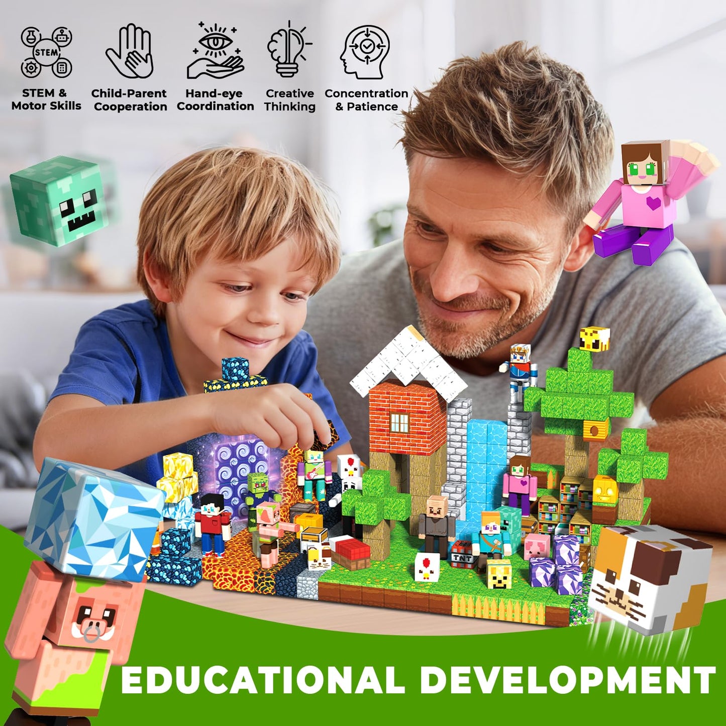 Magneverse 464 Pcs Magnetic Building Blocks – STEM Toys for Kids Aged 4-8
