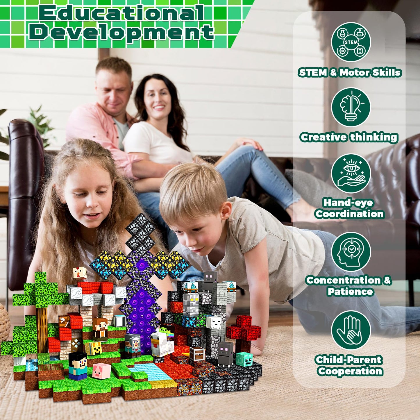 Magneverse 500 PCS 0.8in Magnetic Blocks – Creative Open-Ended Building Toy for Kids 3+