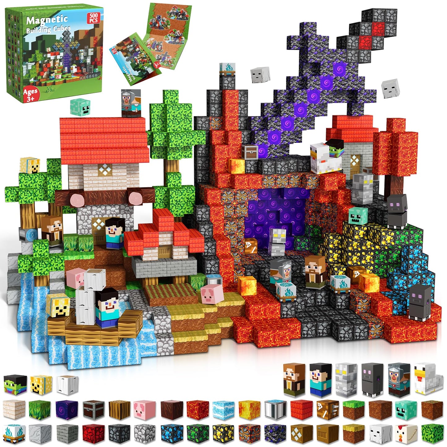 Magneverse 500 PCS 0.8in Magnetic Blocks – Creative Open-Ended Building Toy for Kids 3+