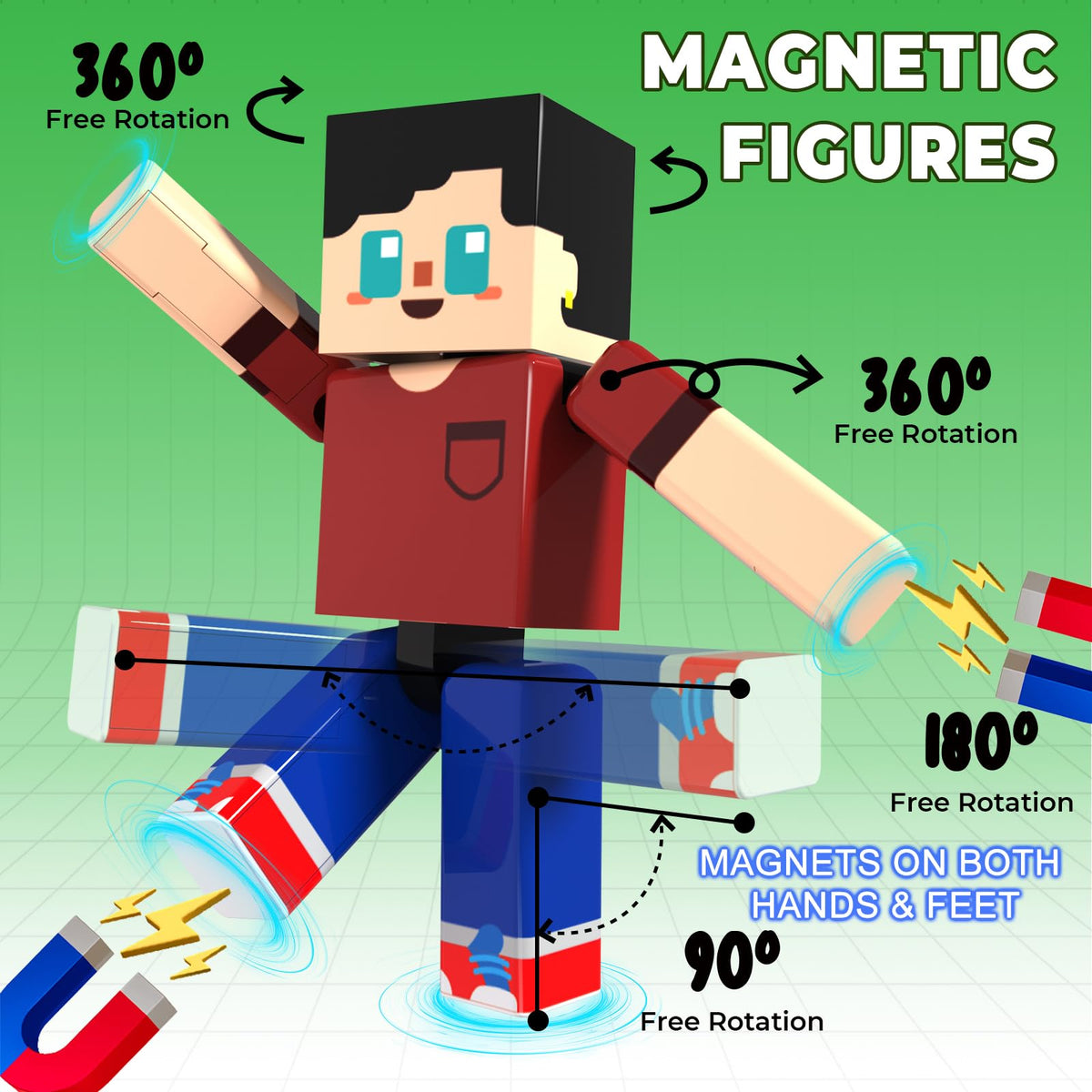 Magneverse 45 Pcs Travel Magnetic Blocks – Portable Magnetic Building Toys for Kids 4-8