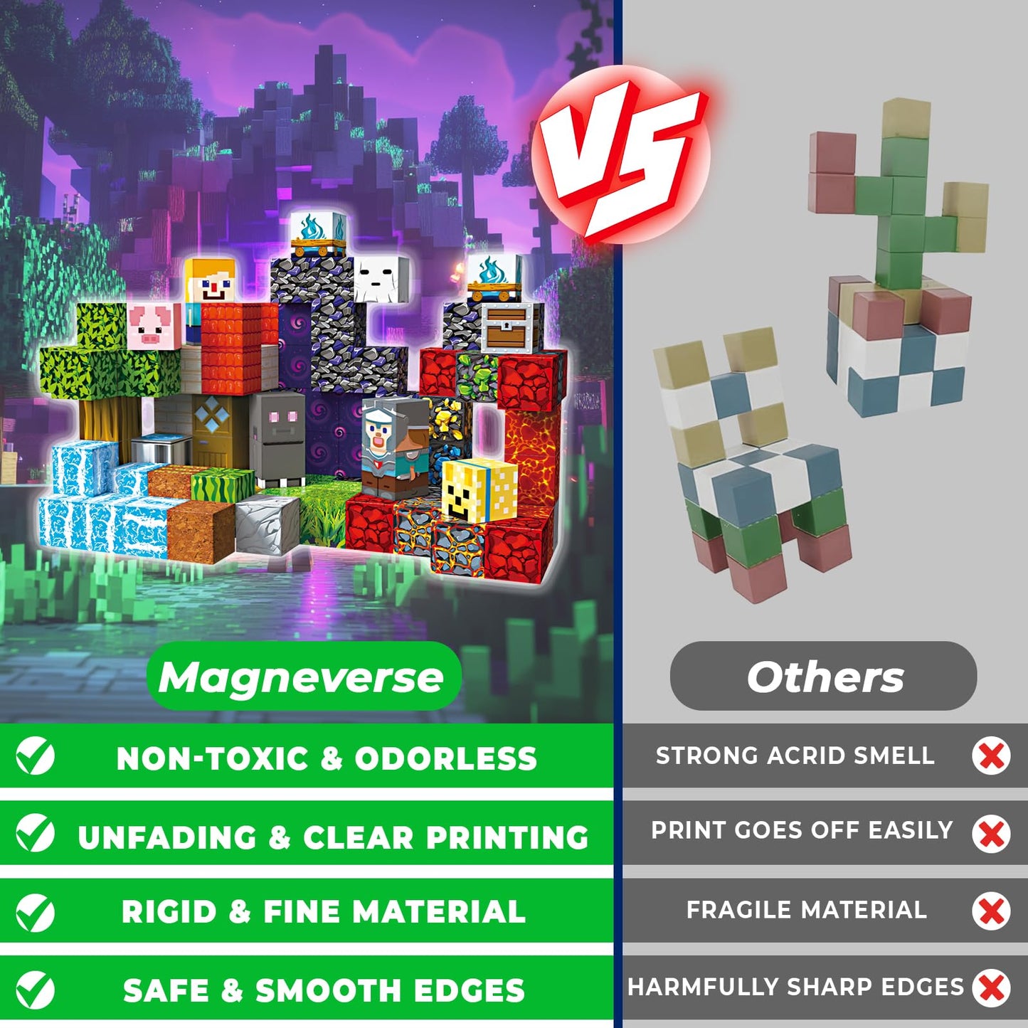 Magneverse 100 PCS 0.8in Magnetic Blocks – Portal Theme STEM Toys for Kids 3+