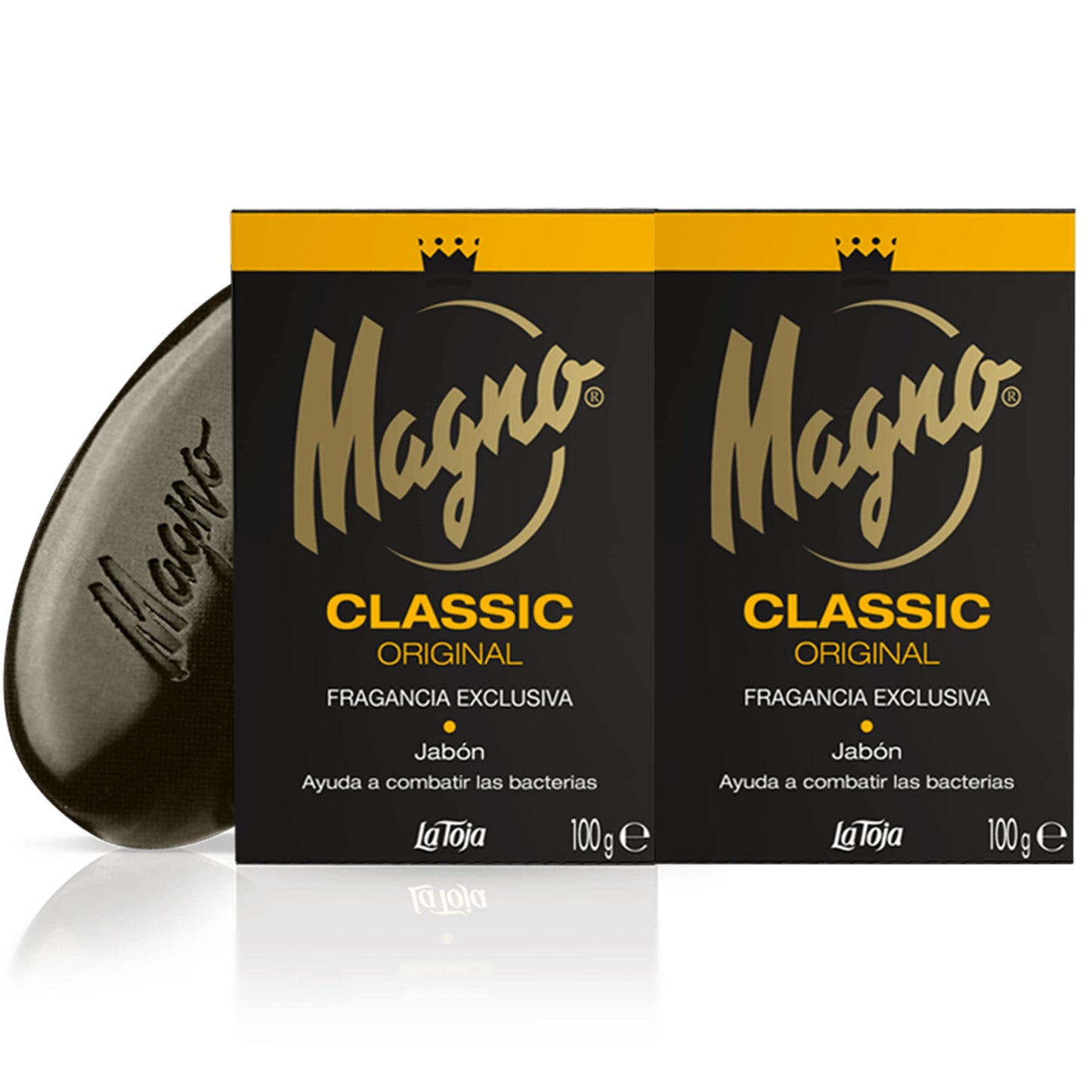 Magno Soap La Toja Classic Black – 3.5 oz Bars, 8-Pack | Magno