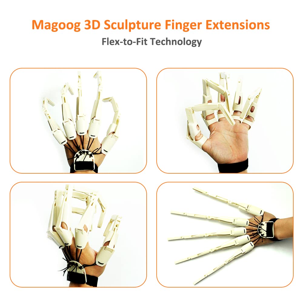 Magoog Halloween Articulated Fingers with Gloves | 3D Printed Cosplay Props