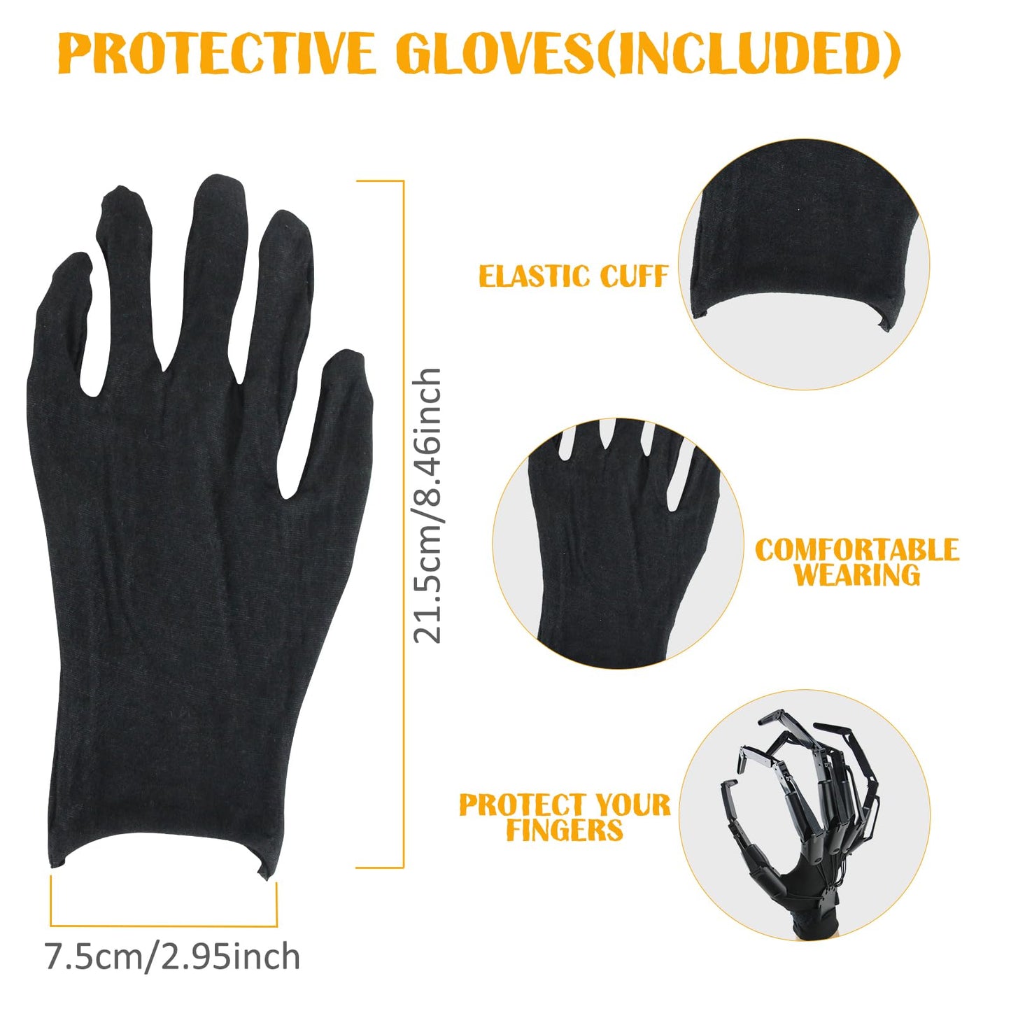 Magoog Halloween Articulated Fingers with Gloves | 3D Printed Cosplay Props