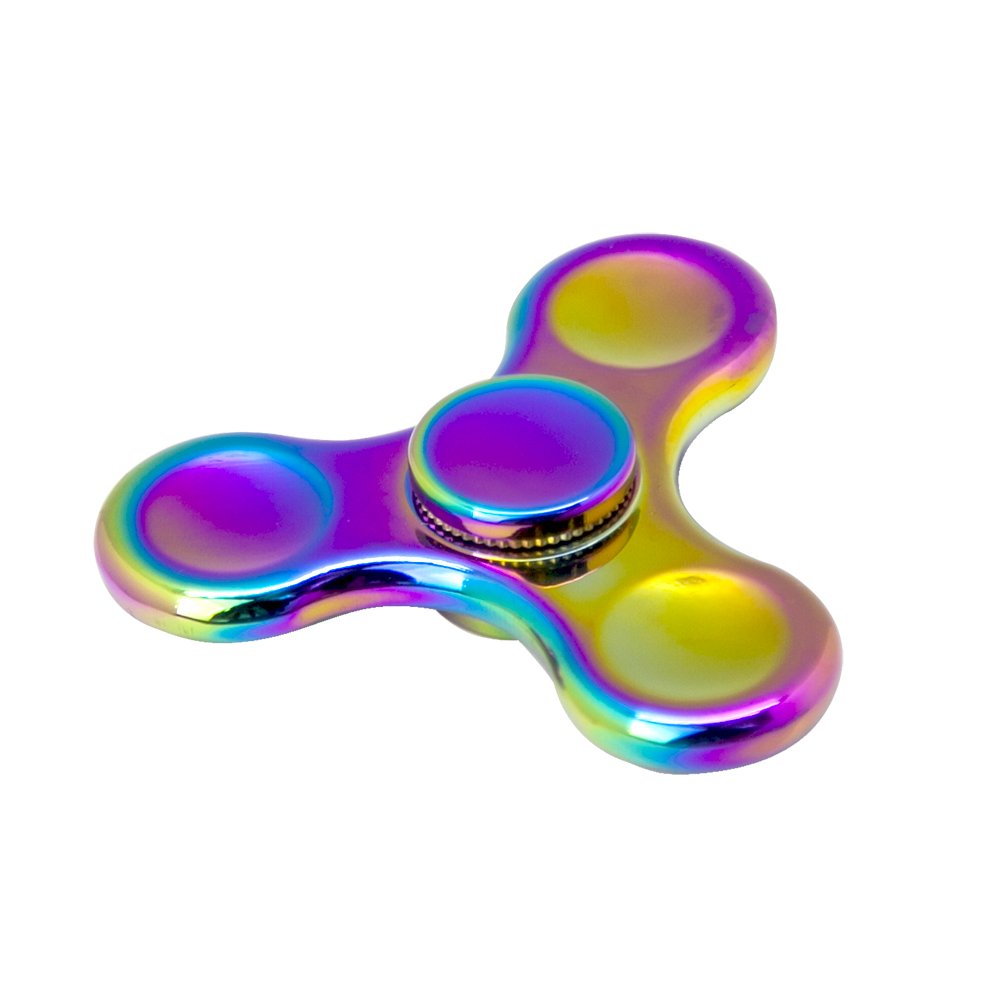 MAGTiMES Rainbow Fidget Spinner - Stainless Steel, Long Spin, Colorful Rainbow Effect