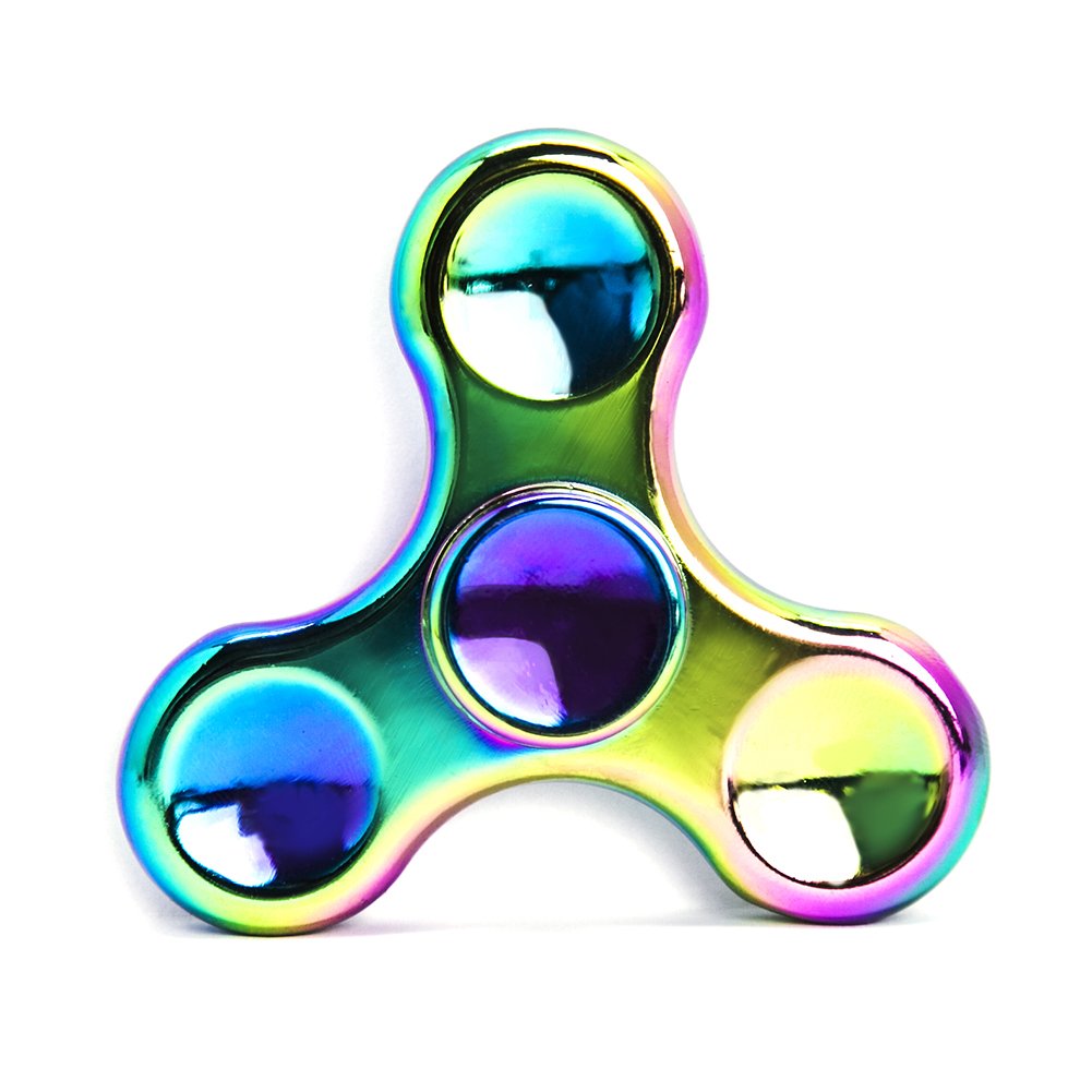 MAGTiMES Rainbow Fidget Spinner - Stainless Steel, Long Spin, Colorful Rainbow Effect