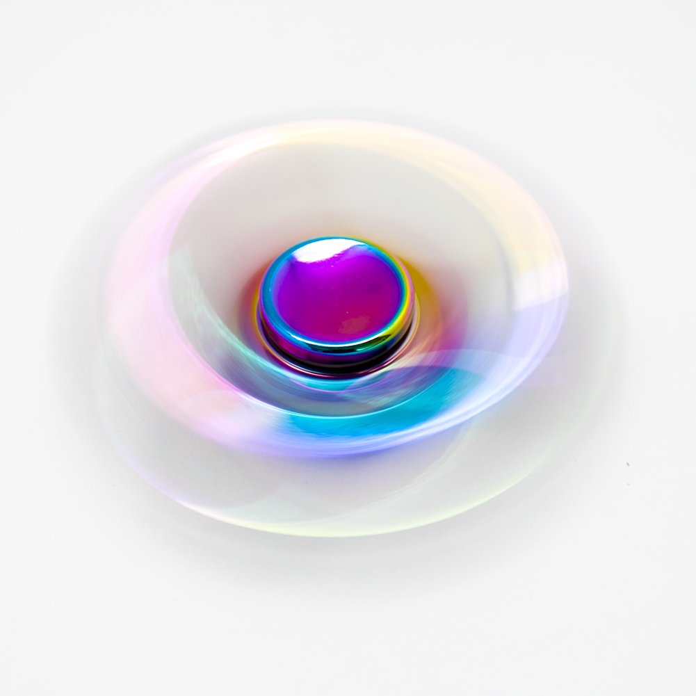 MAGTiMES Rainbow Fidget Spinner - Stainless Steel, Long Spin, Colorful Rainbow Effect