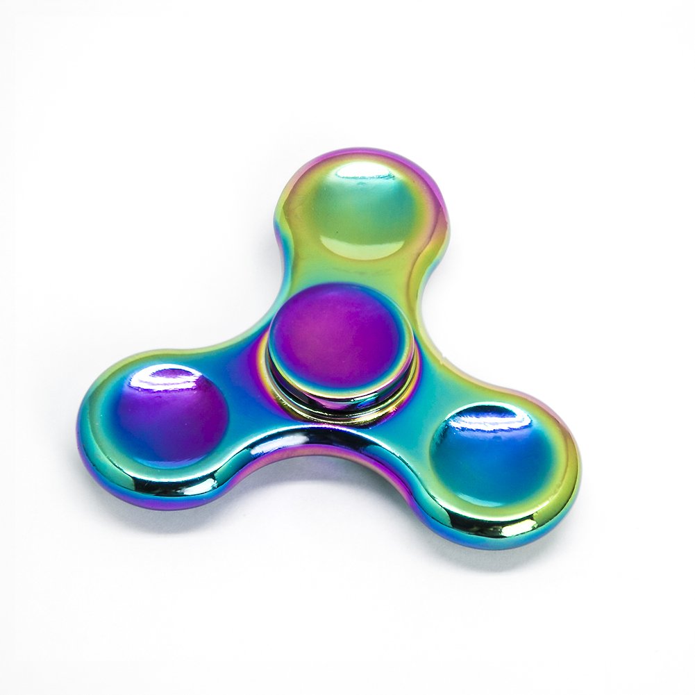 MAGTiMES Rainbow Fidget Spinner - Stainless Steel, Long Spin, Colorful Rainbow Effect