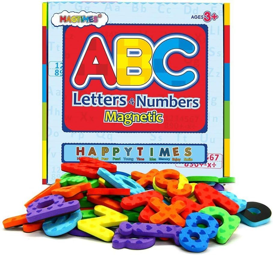 MAGTiMES Magnetic Letters & Numbers Set for Classroom