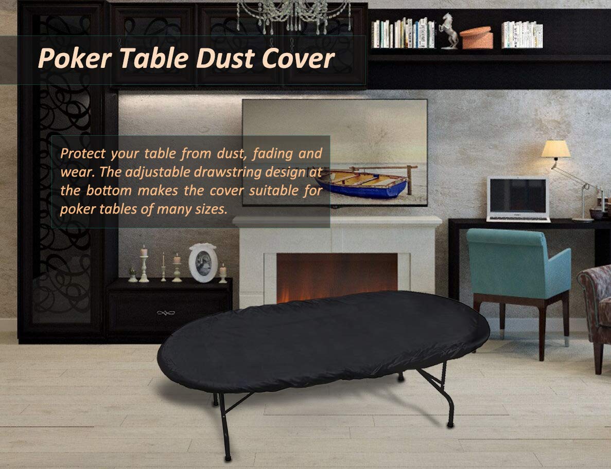 MaWGcowerd 96-Inch Poker Table Dust Cover with Form-Fitting Elastic Band
