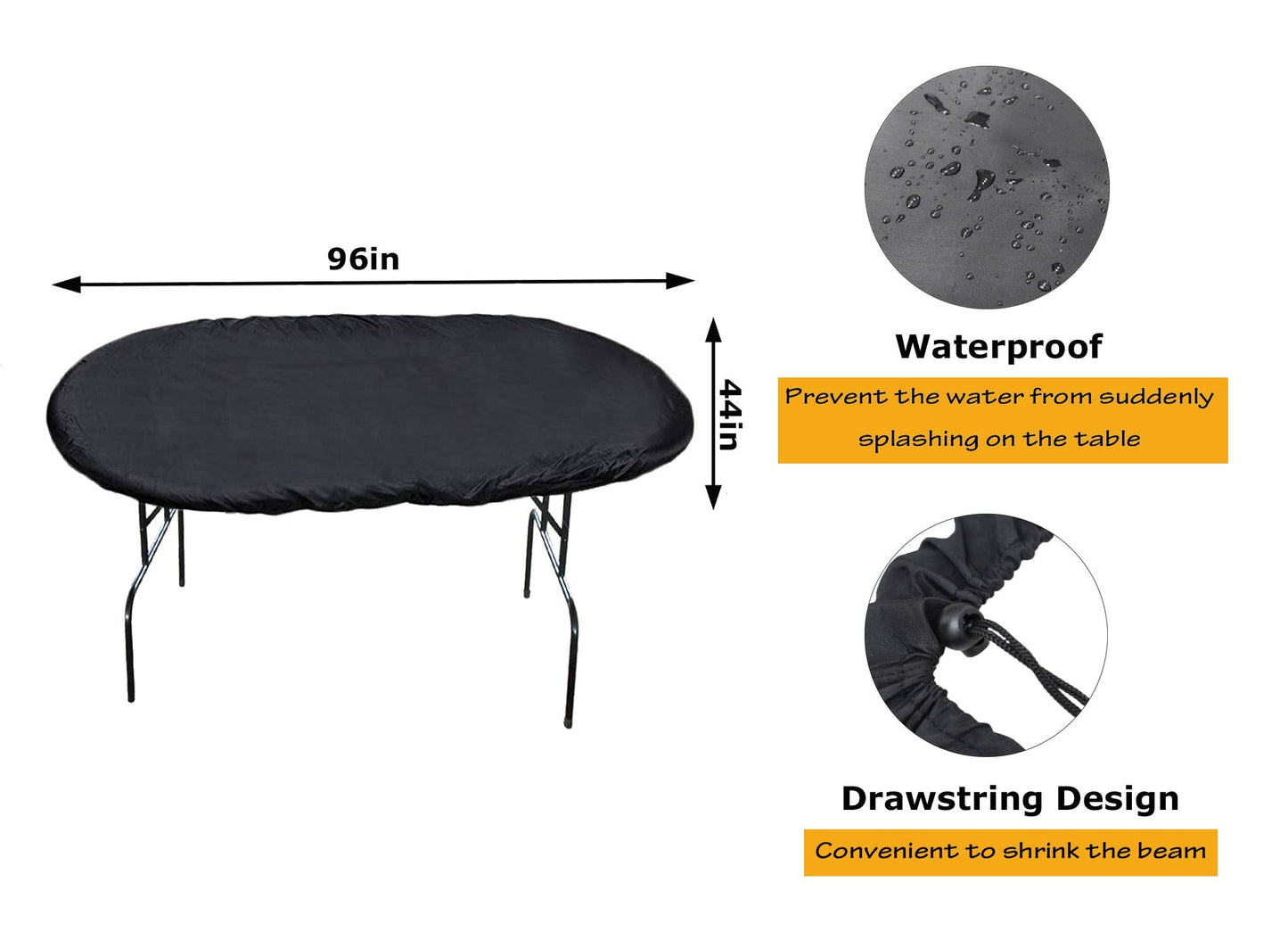 MaWGcowerd 96-Inch Poker Table Dust Cover with Form-Fitting Elastic Band