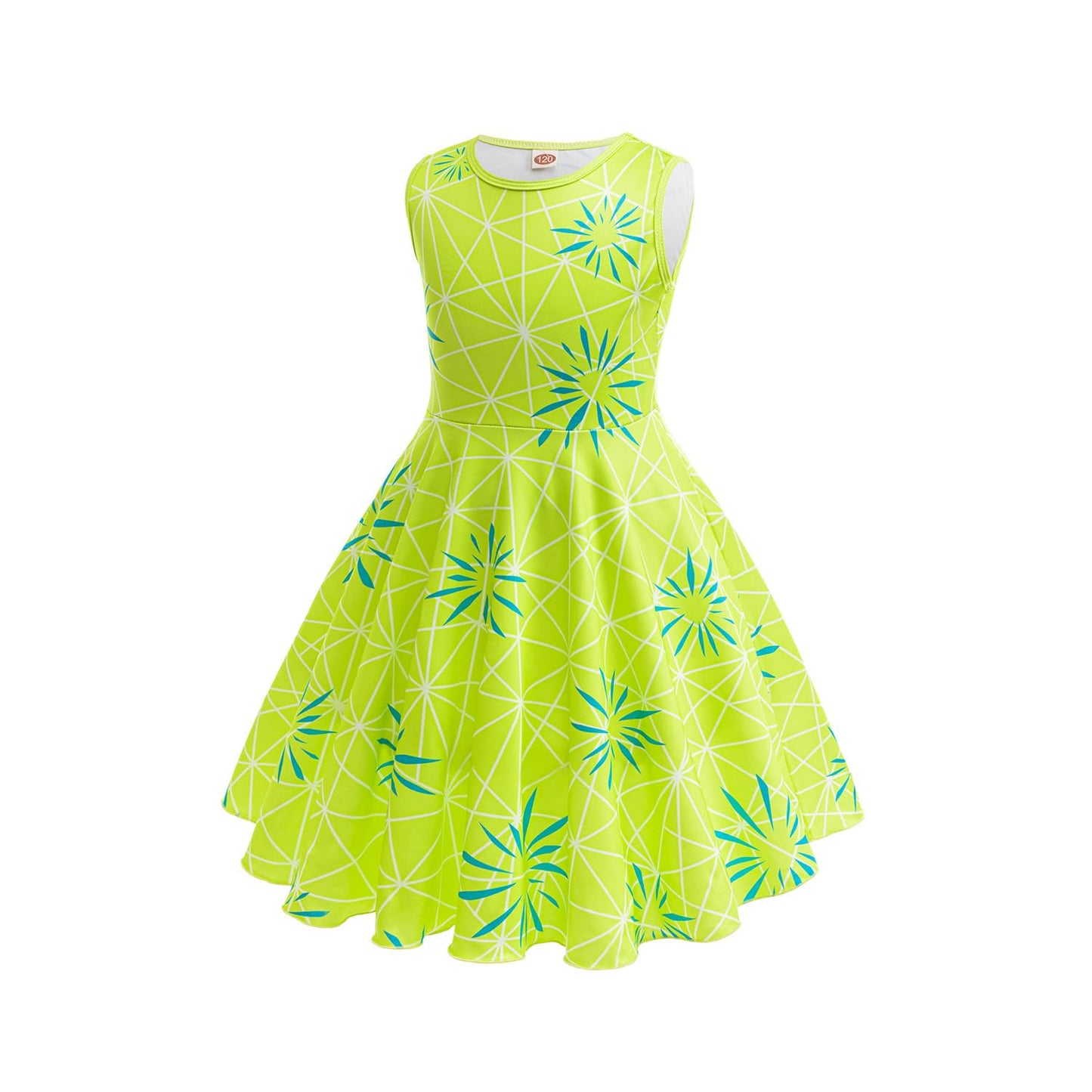 Magwei Girls Disgust Costume: Joy Princess Dress with Wig, Light Green, 9-10