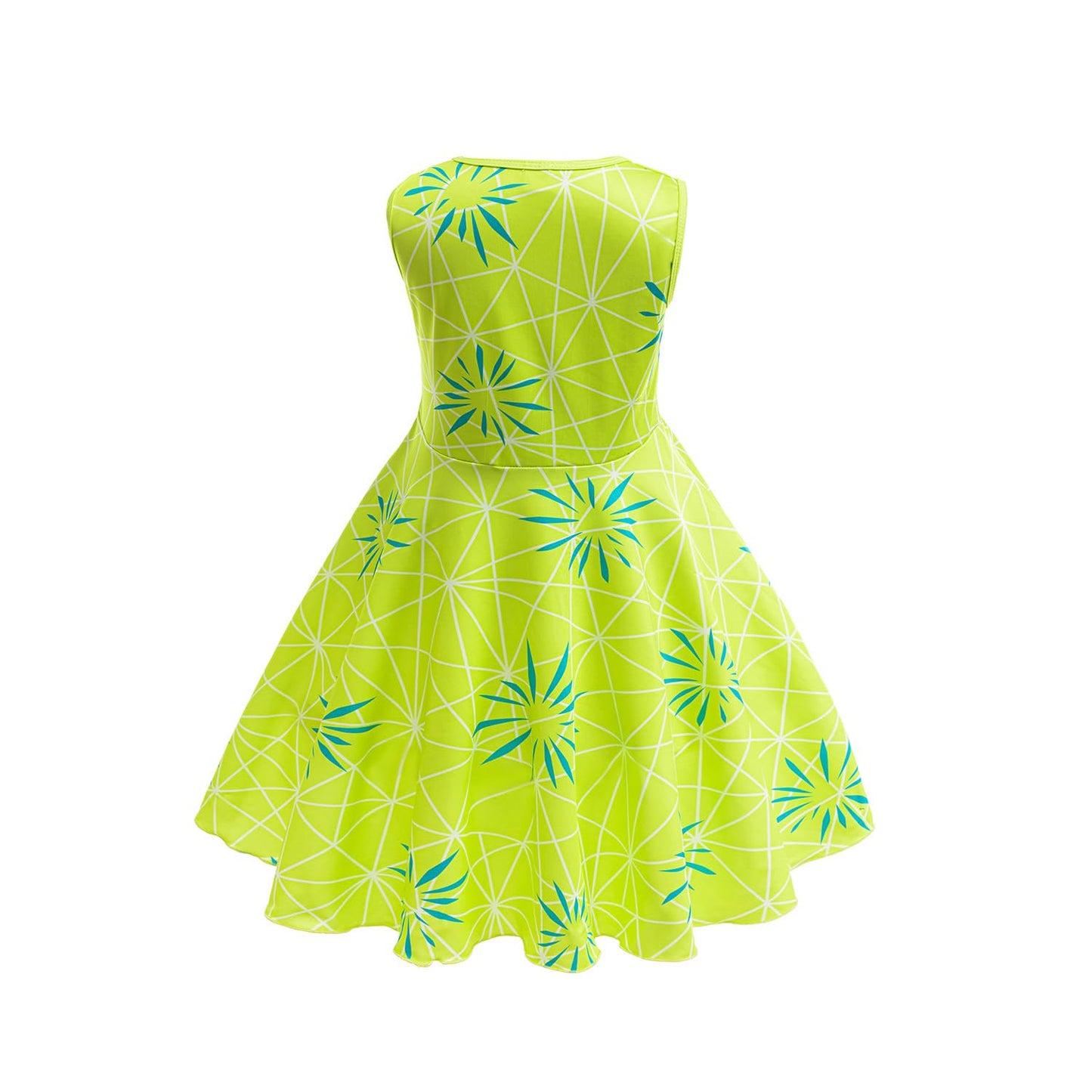 Magwei Girls Disgust Costume: Joy Princess Dress with Wig, Light Green, 9-10