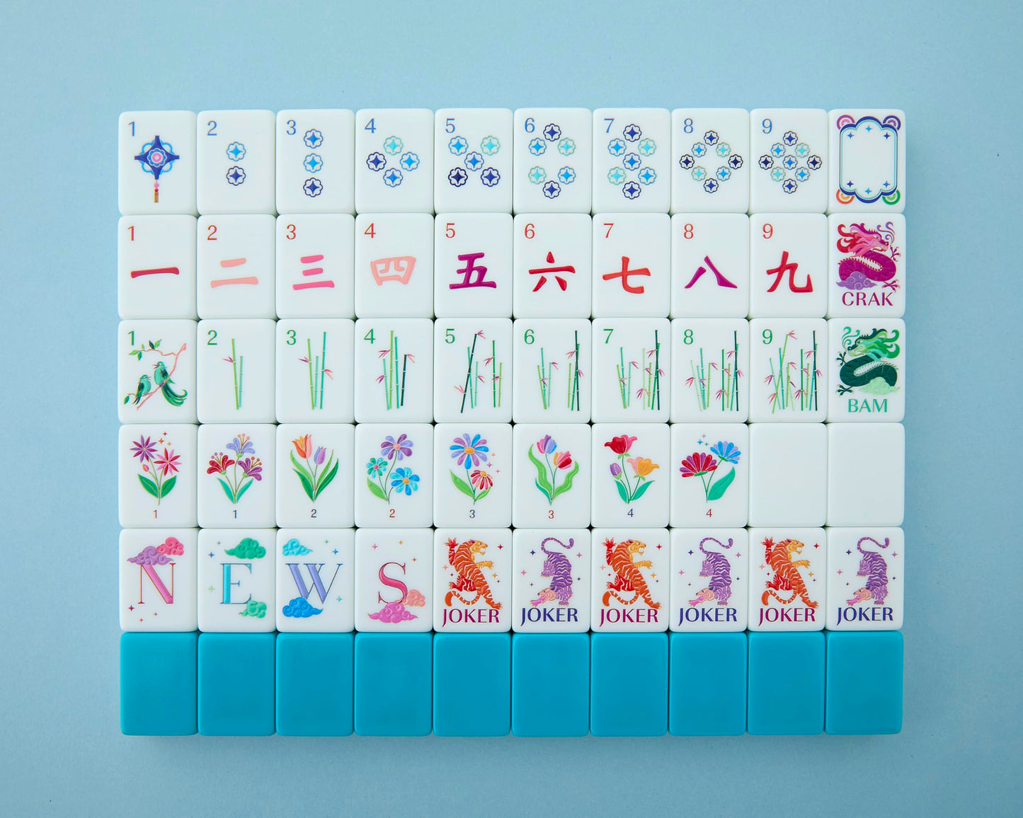 Celestial Mahjong Tiles by Mahjong Co. — Eco-Friendly Acrylic Set (160 Tiles)