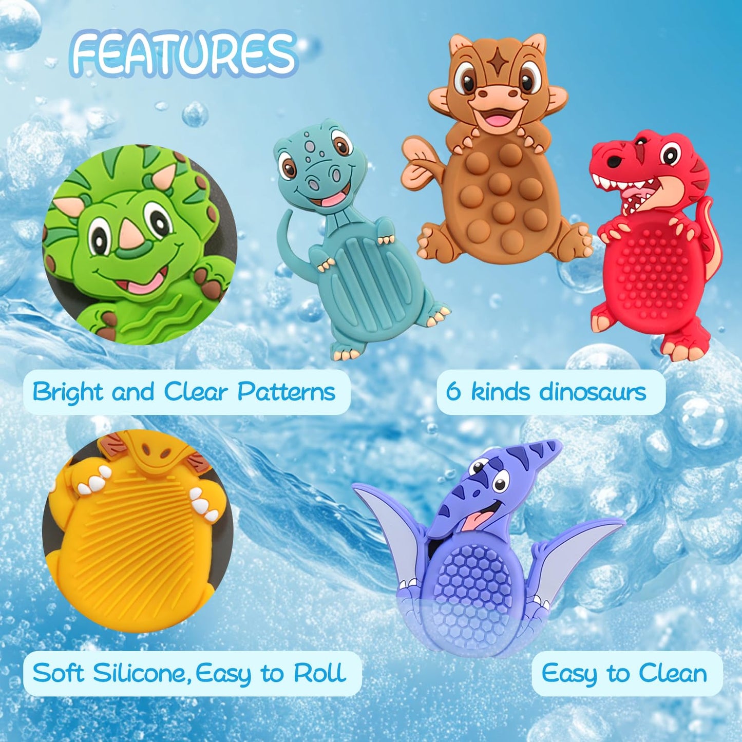 MAHMLOW Valentines Day Gifts for Kids: 6pc Dinosaur Easter Basket Stuffers