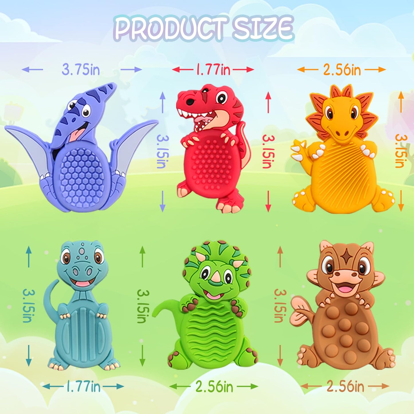 MAHMLOW Valentines Day Gifts for Kids: 6pc Dinosaur Easter Basket Stuffers