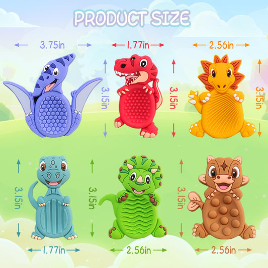 MAHMLOW Valentines Day Gifts for Kids: 6pc Dinosaur Easter Basket Stuffers