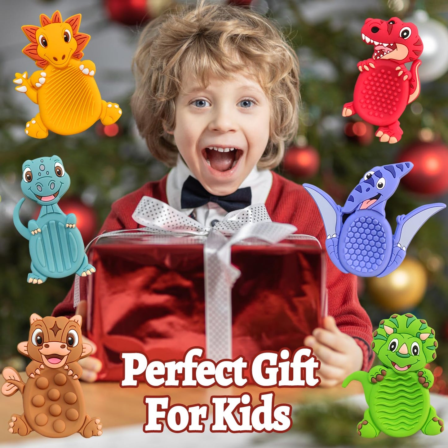 MAHMLOW Valentines Day Gifts for Kids: 6pc Dinosaur Easter Basket Stuffers
