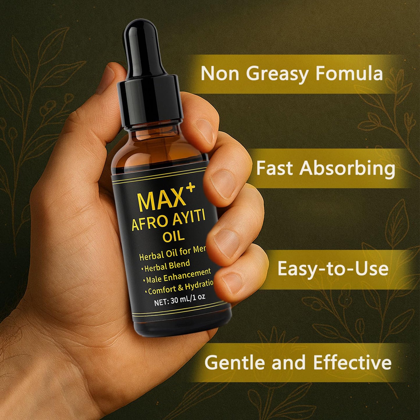 Maidlure Max+ Afro Ayiti Oil – Natural Herbal Massage Oil for Vitality Support