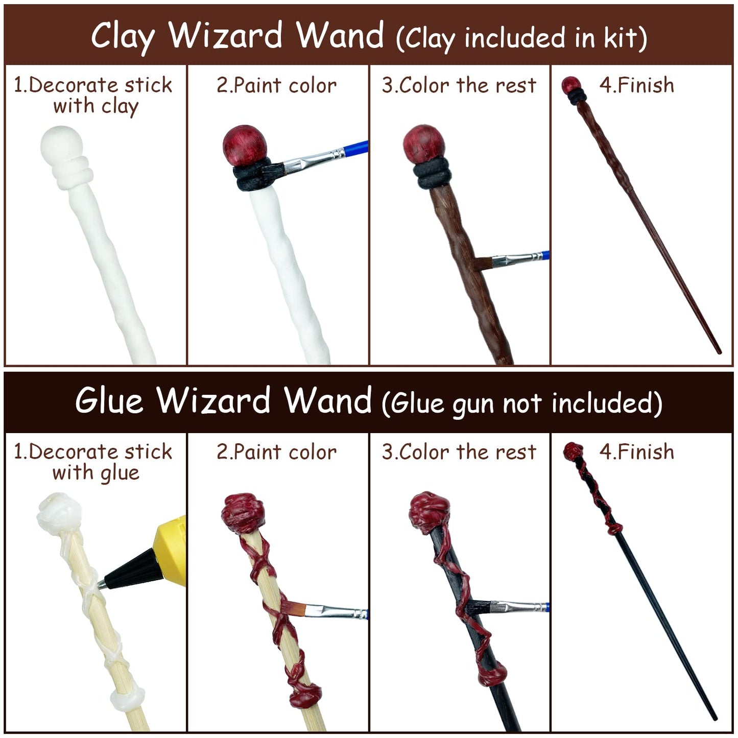 Maikoi Magic Wizard Wand Making Kit – DIY Craft Set for Kids & Adults (16 Wands)