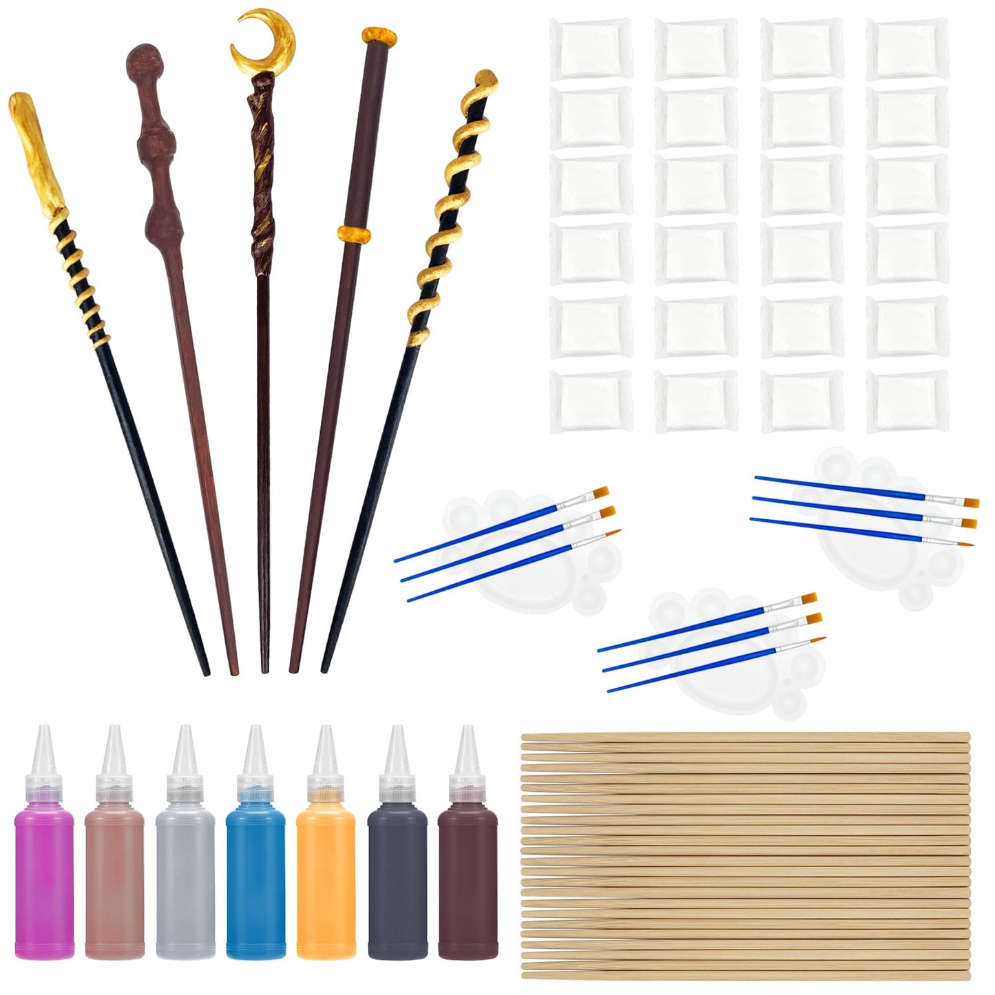 Maikoi Magic Wizard Wand Kit – DIY Craft Set for Kids & Adults (24 Wands, 67-Piece)