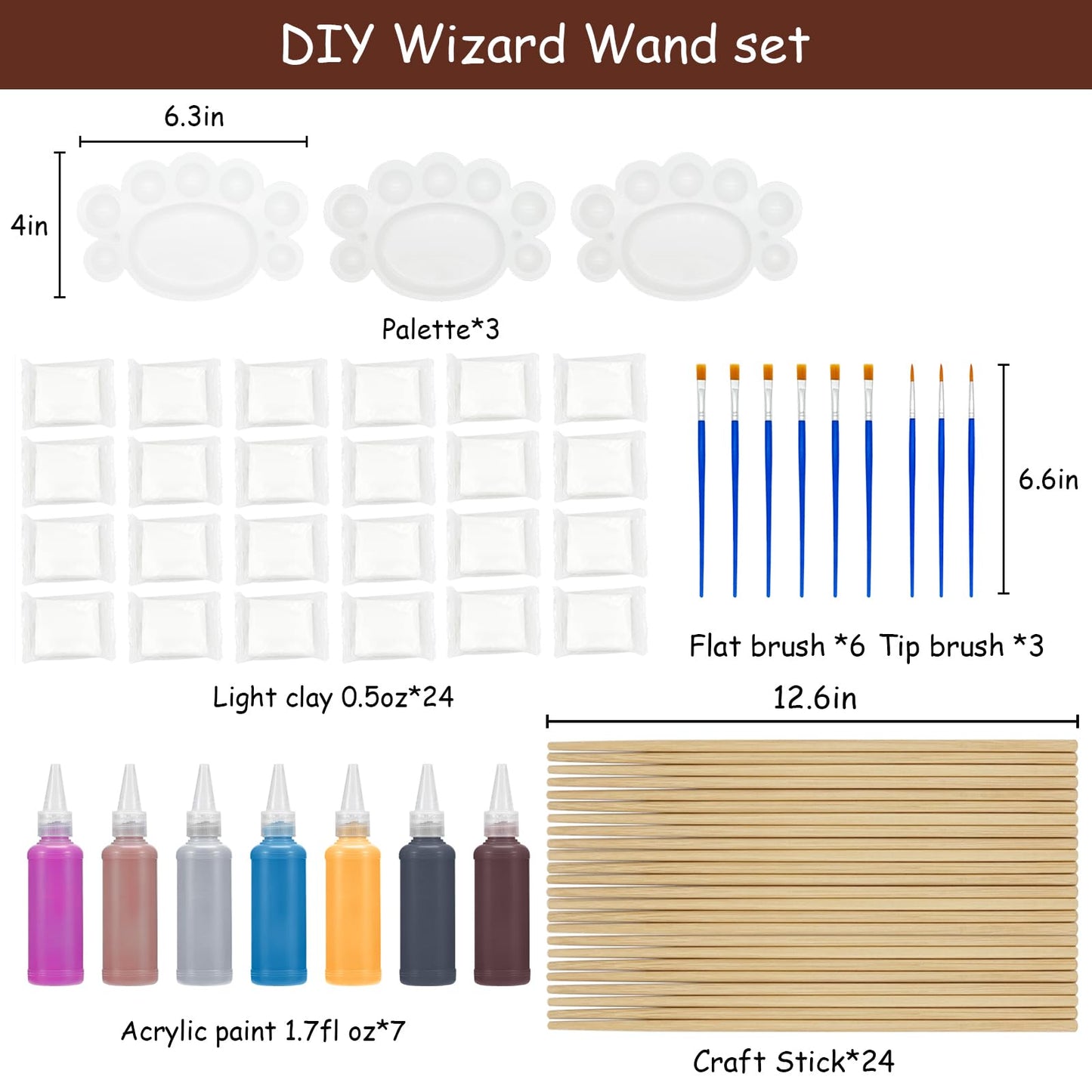 Maikoi Magic Wizard Wand Kit – DIY Craft Set for Kids & Adults (24 Wands, 67-Piece)