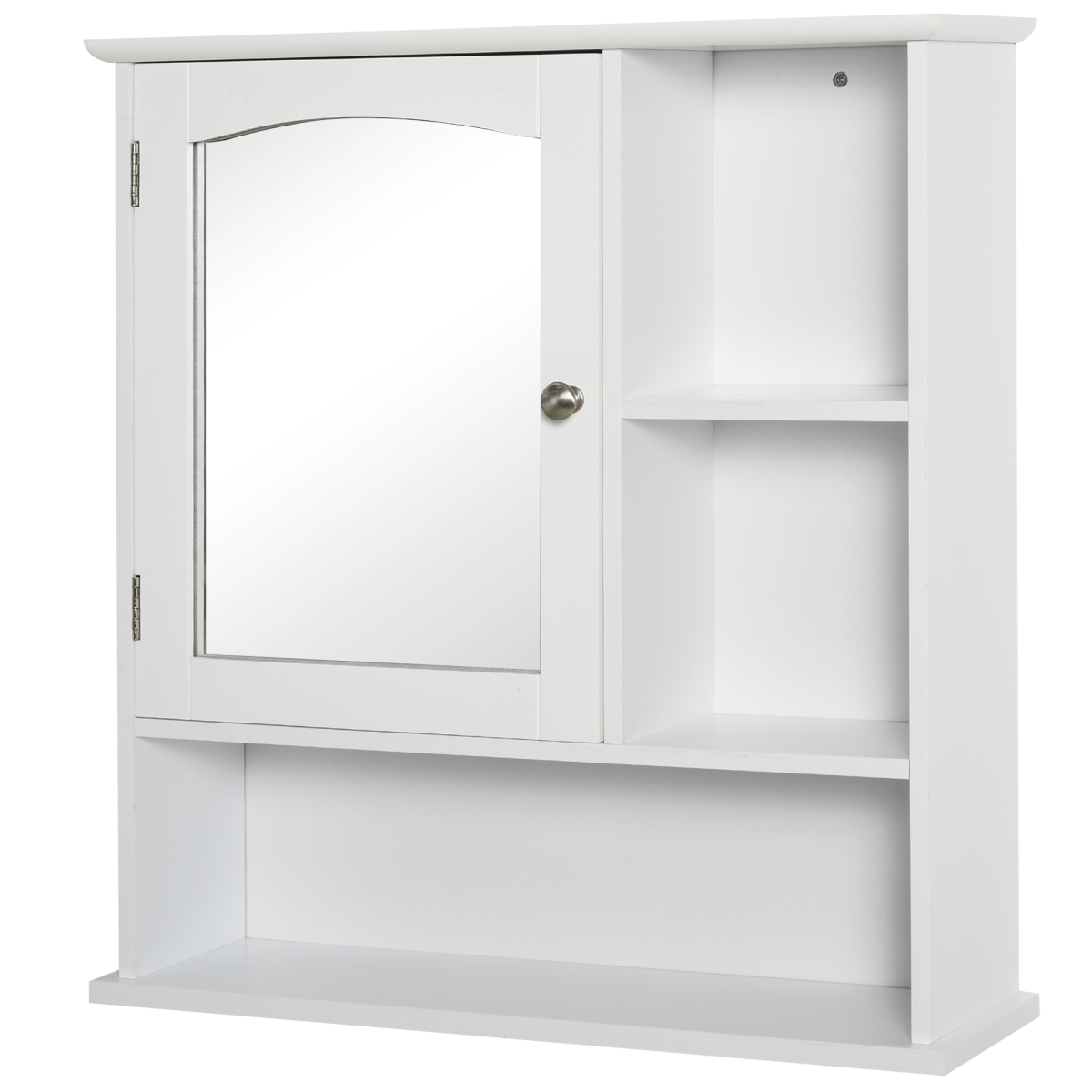 Wall Mount Mirror Cabinet Bathroom Storage Single Door Mounted Glass Cupboard