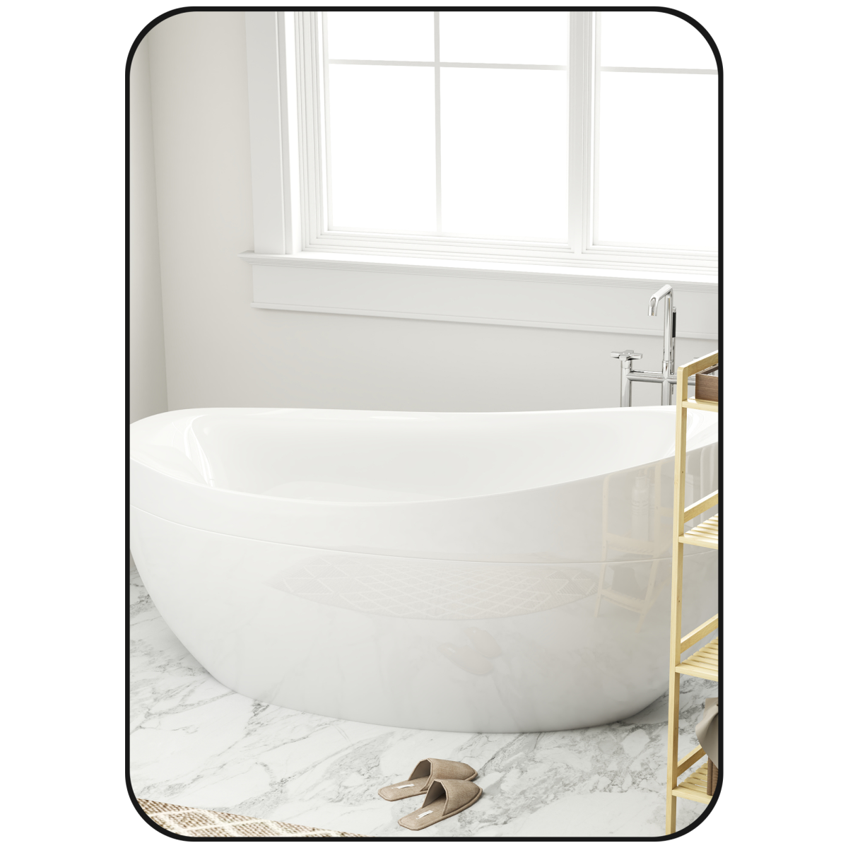 HOMCOM Rectangle Mirror, Wall Mirror with Steel Frame for Bathroom