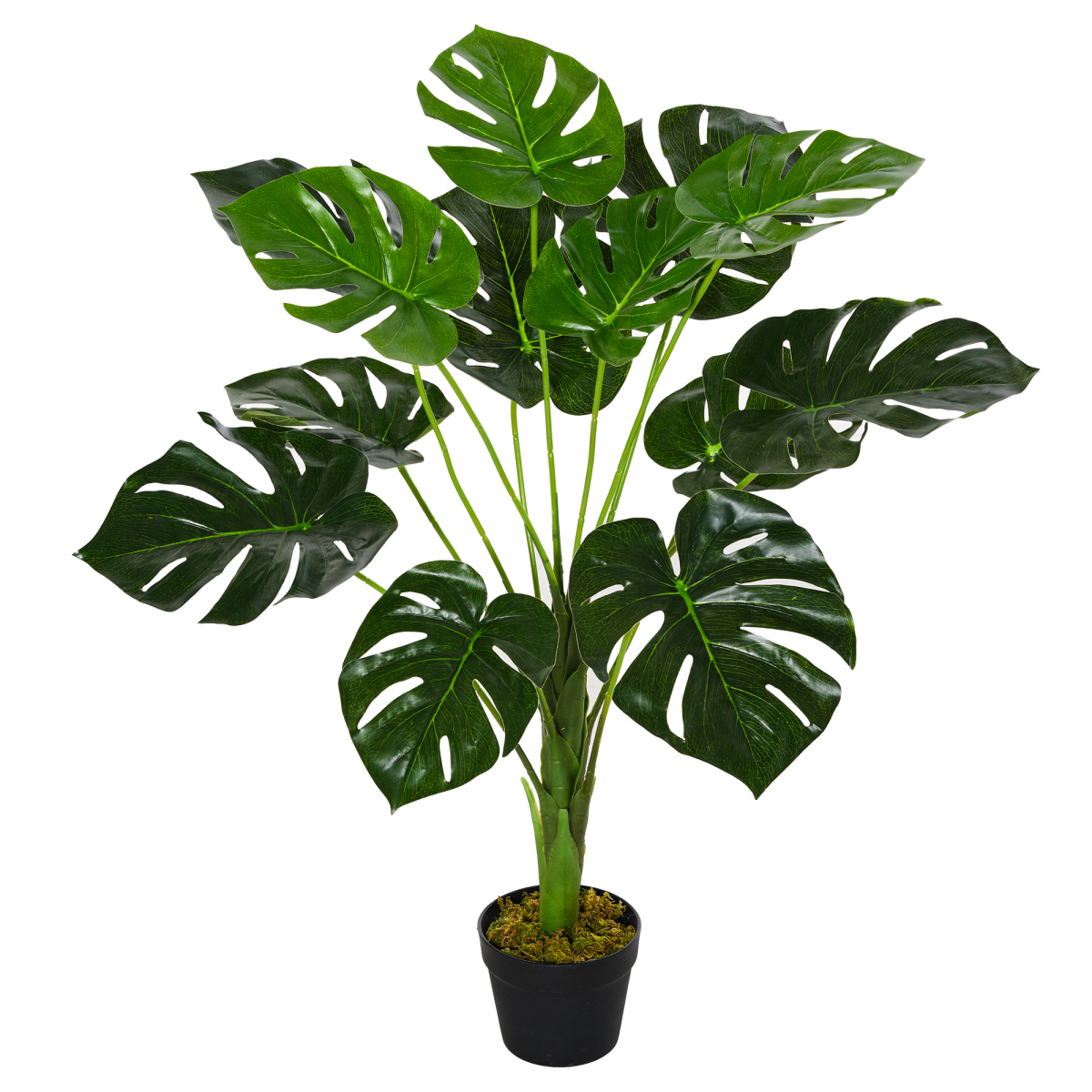 Artificial Monstera Tree 13 Leaves & Nursery Pot, Fake Tropical Palm Tree 85cm