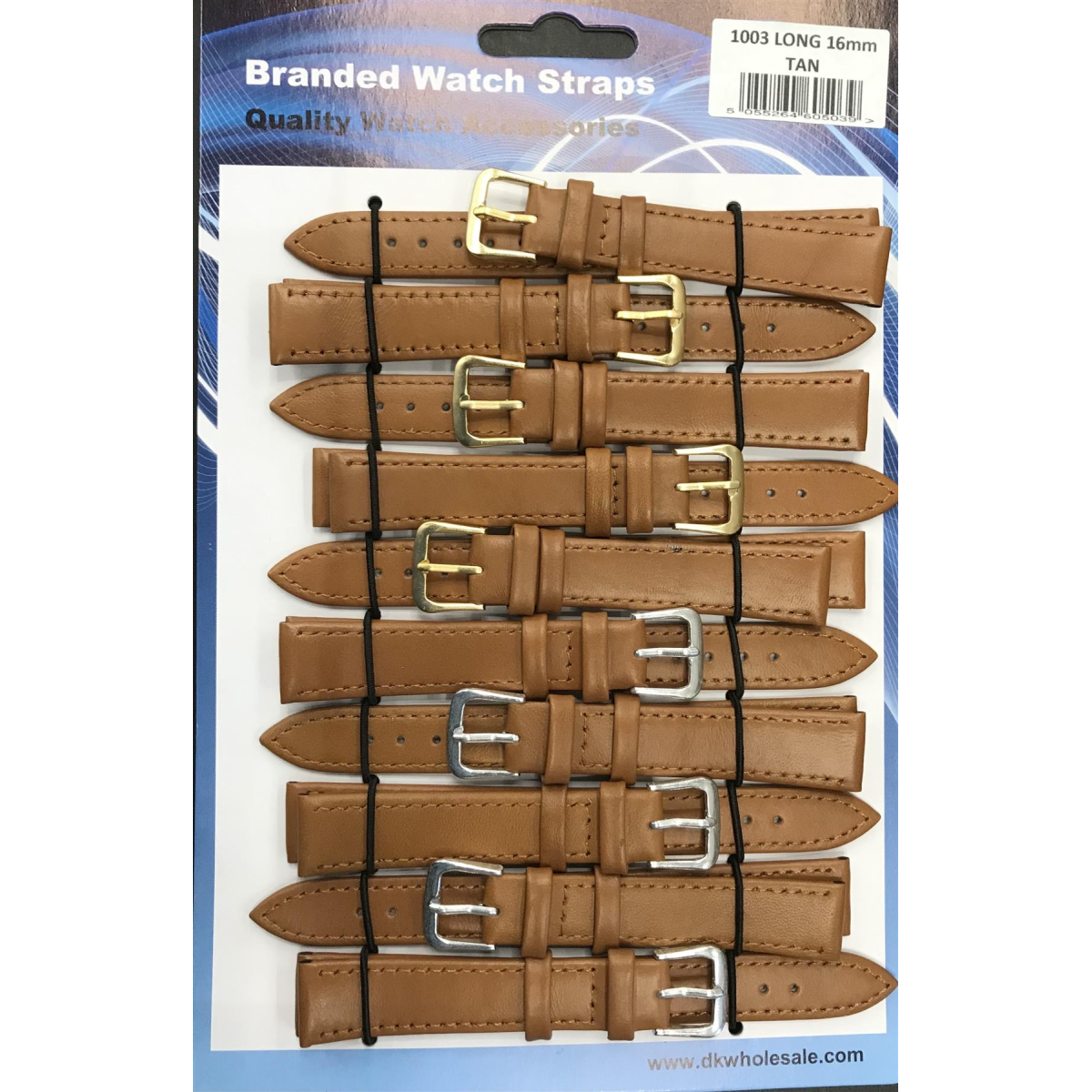 Leather Brown Tan Extra Long Watch Straps Pk10 10mm 1003