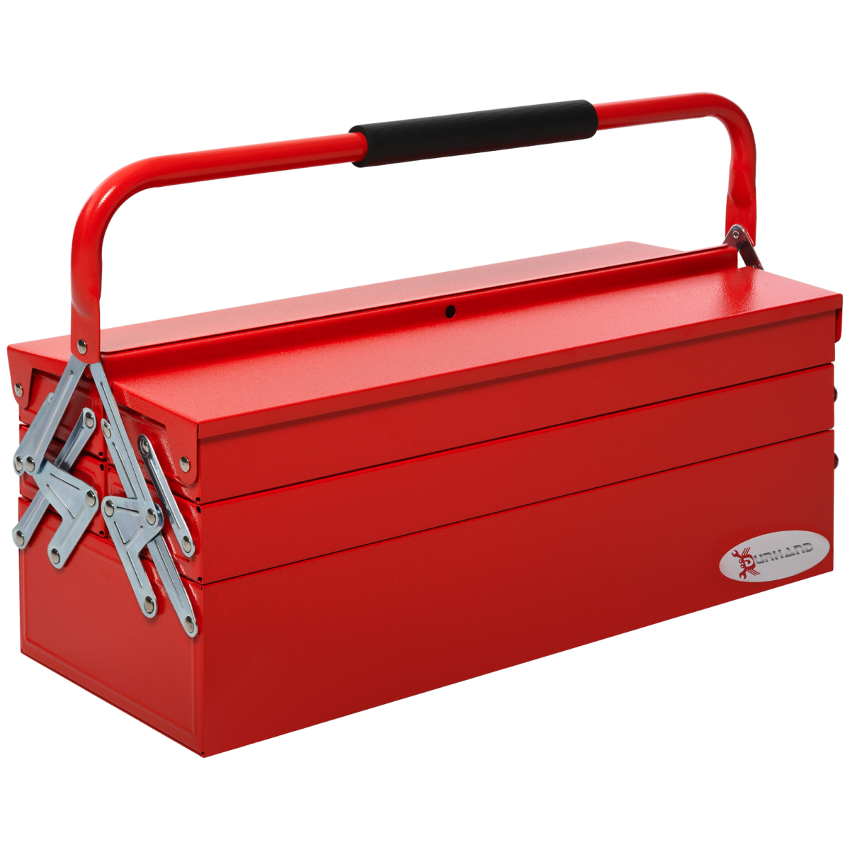 Metal Cantilever Toolbox 3 Tier 5 Tray Storage Organizer  Carry Handle Durhand