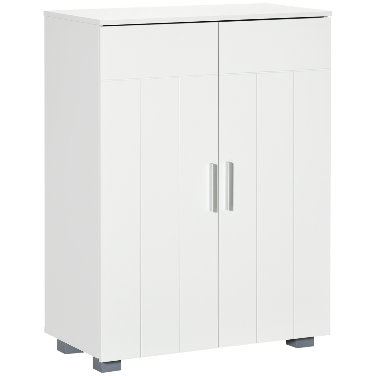 Modern Bathroom Floor Cabinet,  with 3 Tier Shelves, White