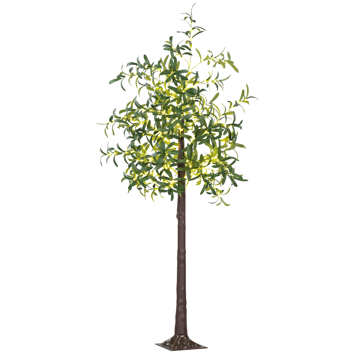 HOMCOM 180cm Olive Tree Light w/ 300 Warm White LED Lights Artificial Tree