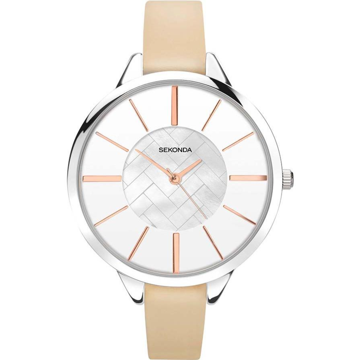 Sekonda Ladies Fashion Editions white Dial with Beige Leather Strap Watch