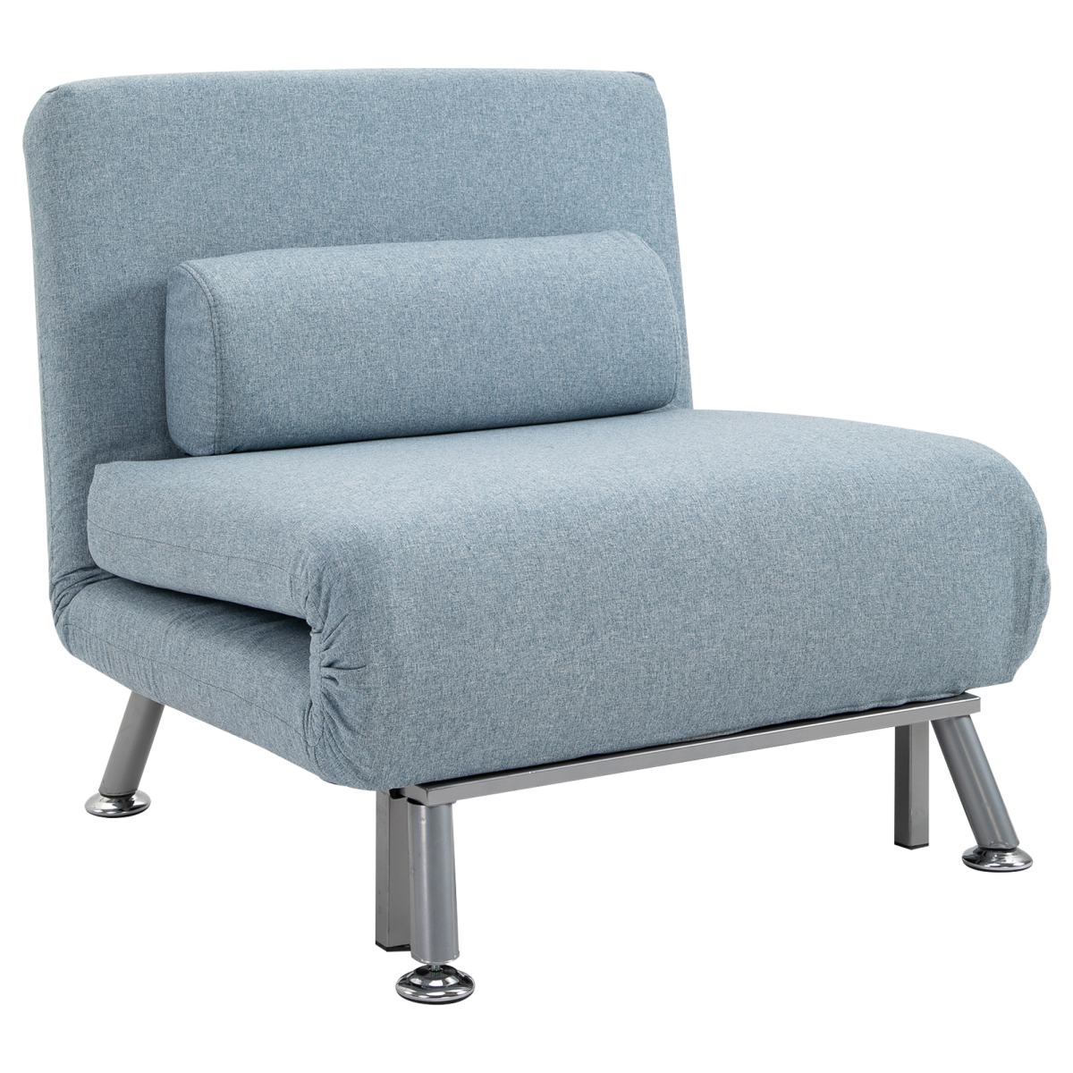 Single Folding 5 Position Convertible Sleeper Chair Sofa Bed Blue