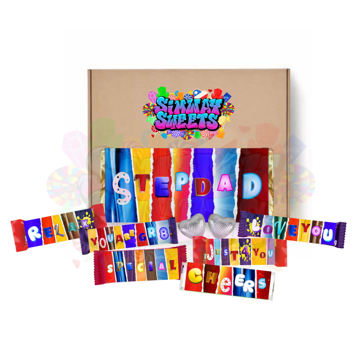 Fun Fathers Day Novelty Chocolate Wrapper Gift Box - Stepdad
