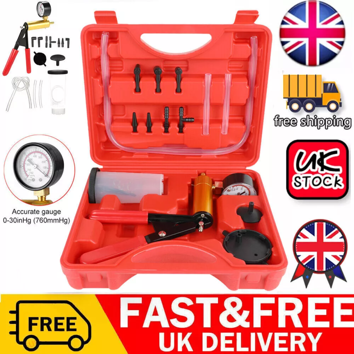 Hand-Held Brake Bleeder Tester Set Car Motorbike Bleeding Vacuum Pump Bleed Tool