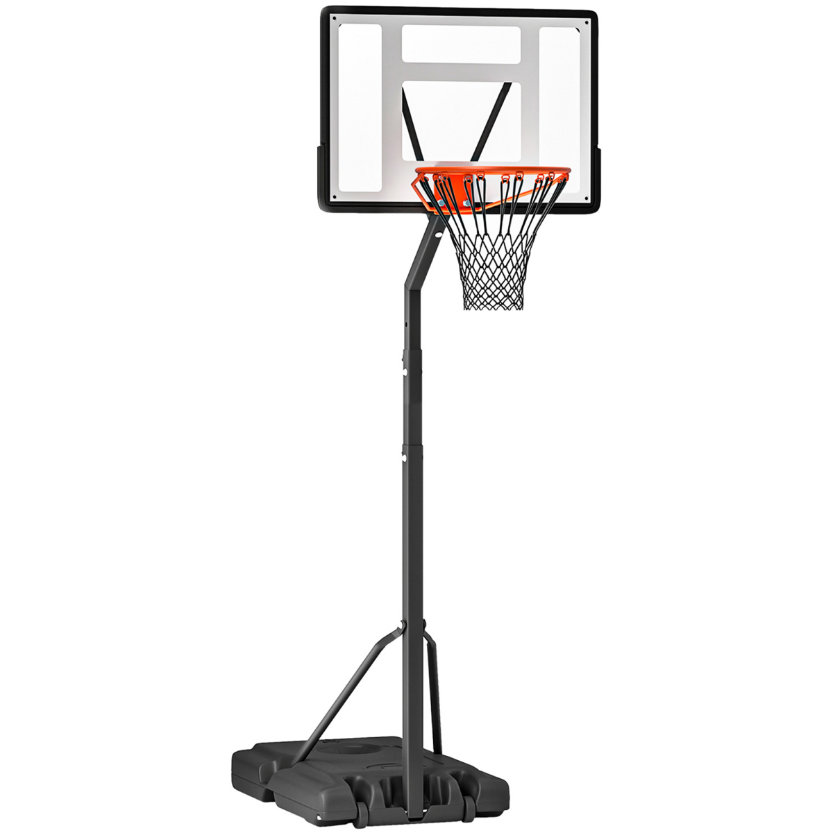 Basketball Hoop Freestanding 255-305cm Height Adjustable Stand  Wheels HOMCOM
