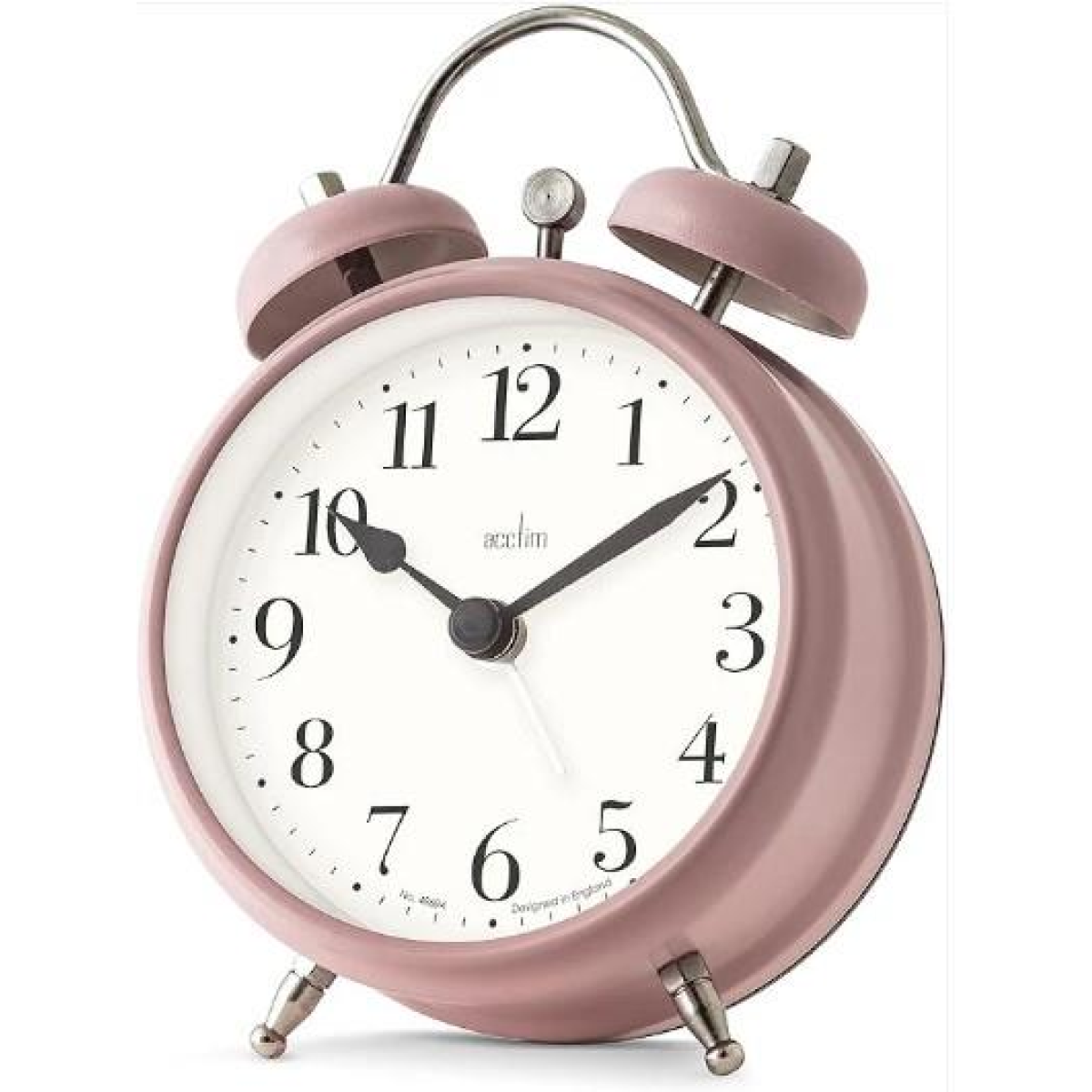 Acctim Shefford 12cm Dusty Rose Double Bell Alarm Clock 16380