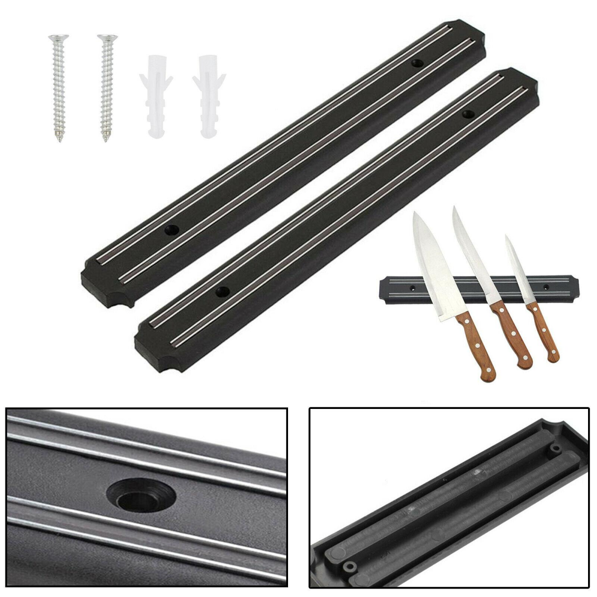 3 x 55CM MAGNETIC KNIFE HOLDER