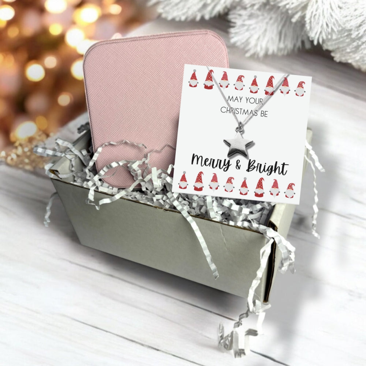 Merry & Bright Christmas Hamper Star Necklace & Jewellery Box